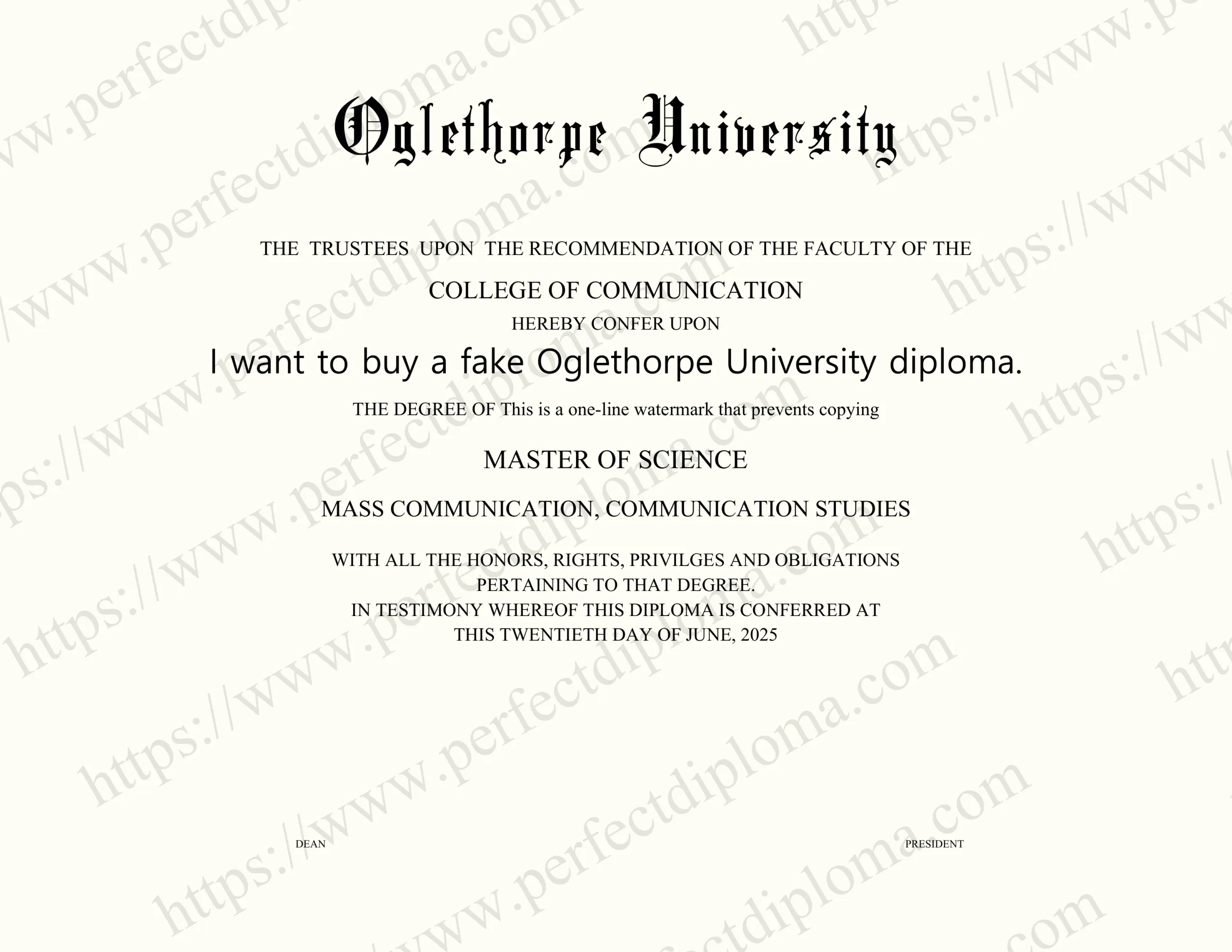 I want to buy a fake Oglethorpe University diploma.