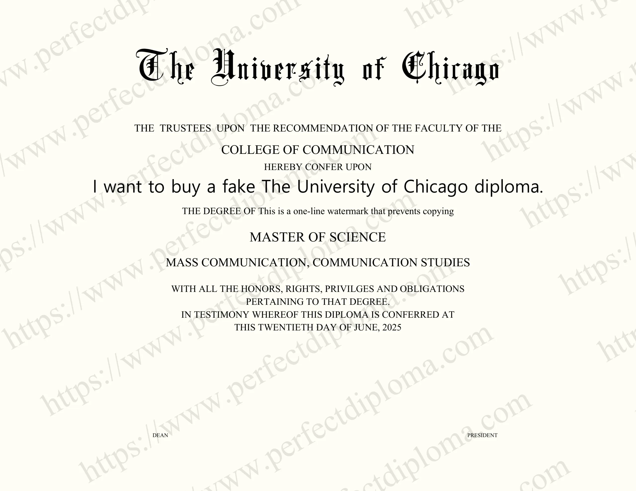 I want to buy a fake The University of Chicago diploma.