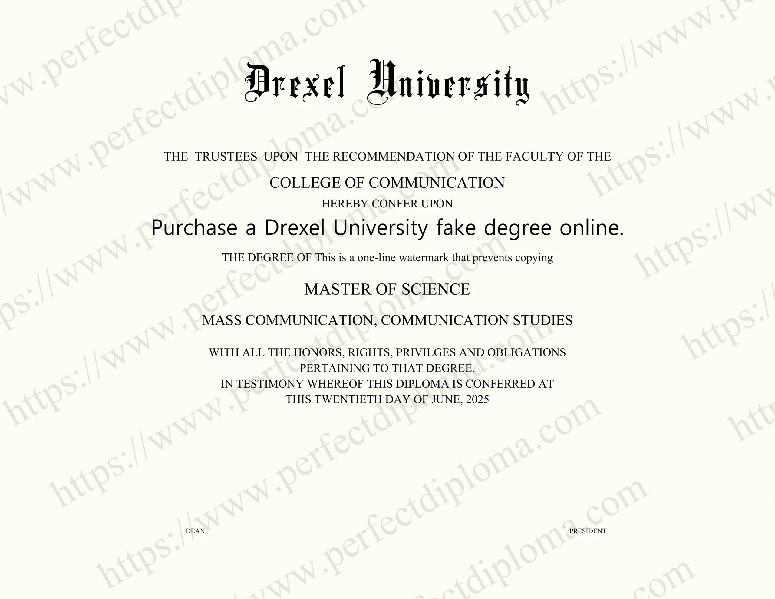 Purchase a Drexel University fake degree online.