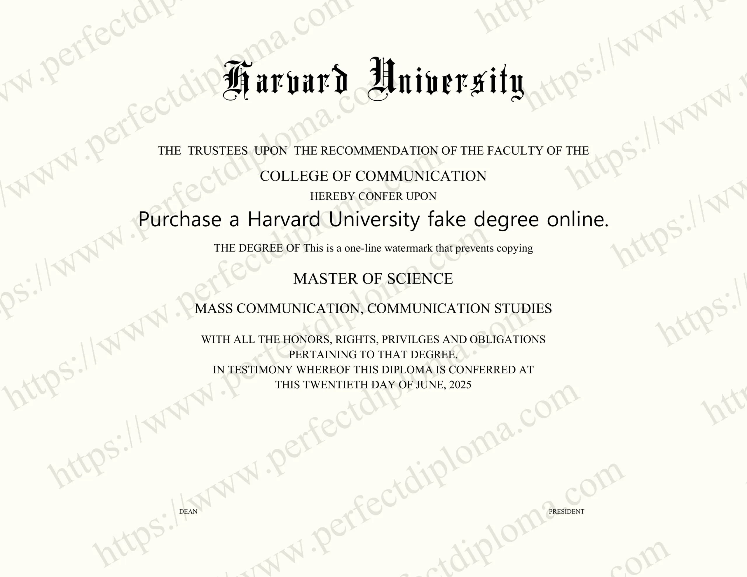 Purchase a Harvard University fake degree online.