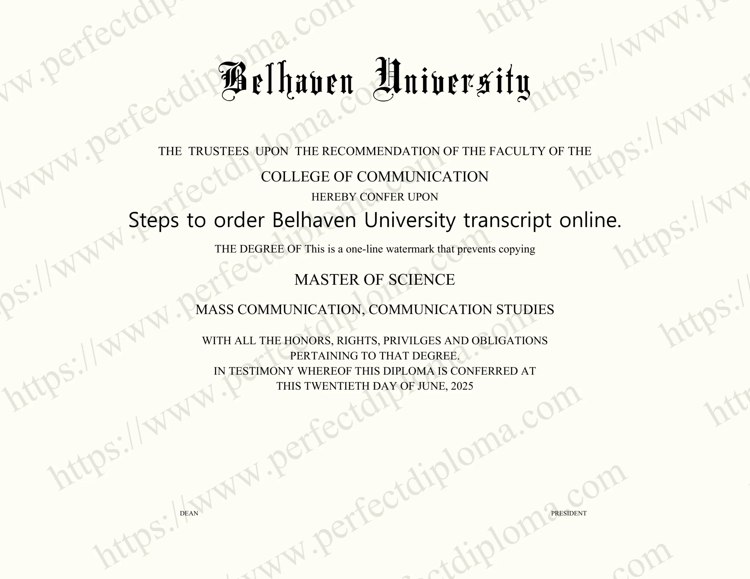 Steps to order Belhaven University transcript online.