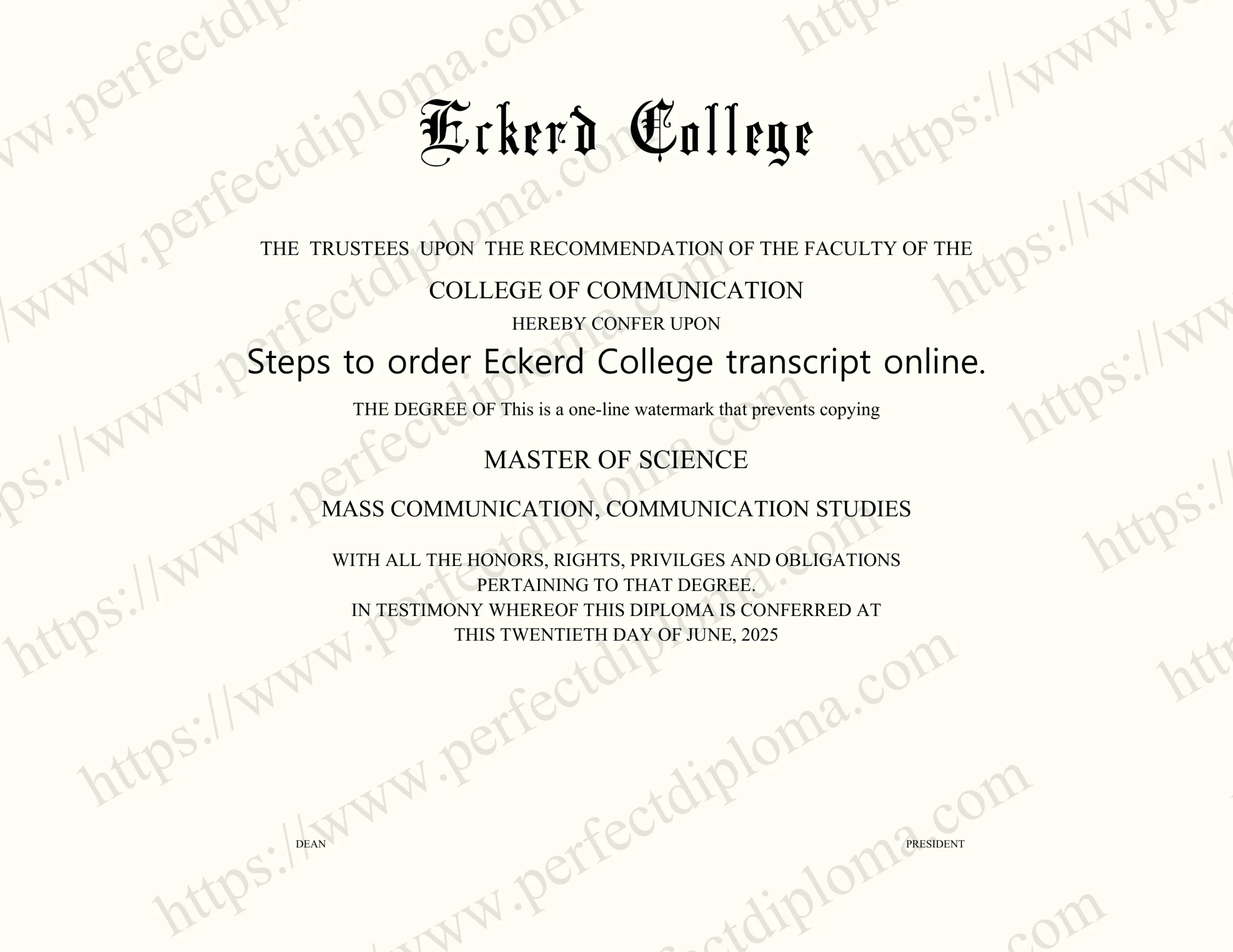 Steps to order Eckerd College transcript online.