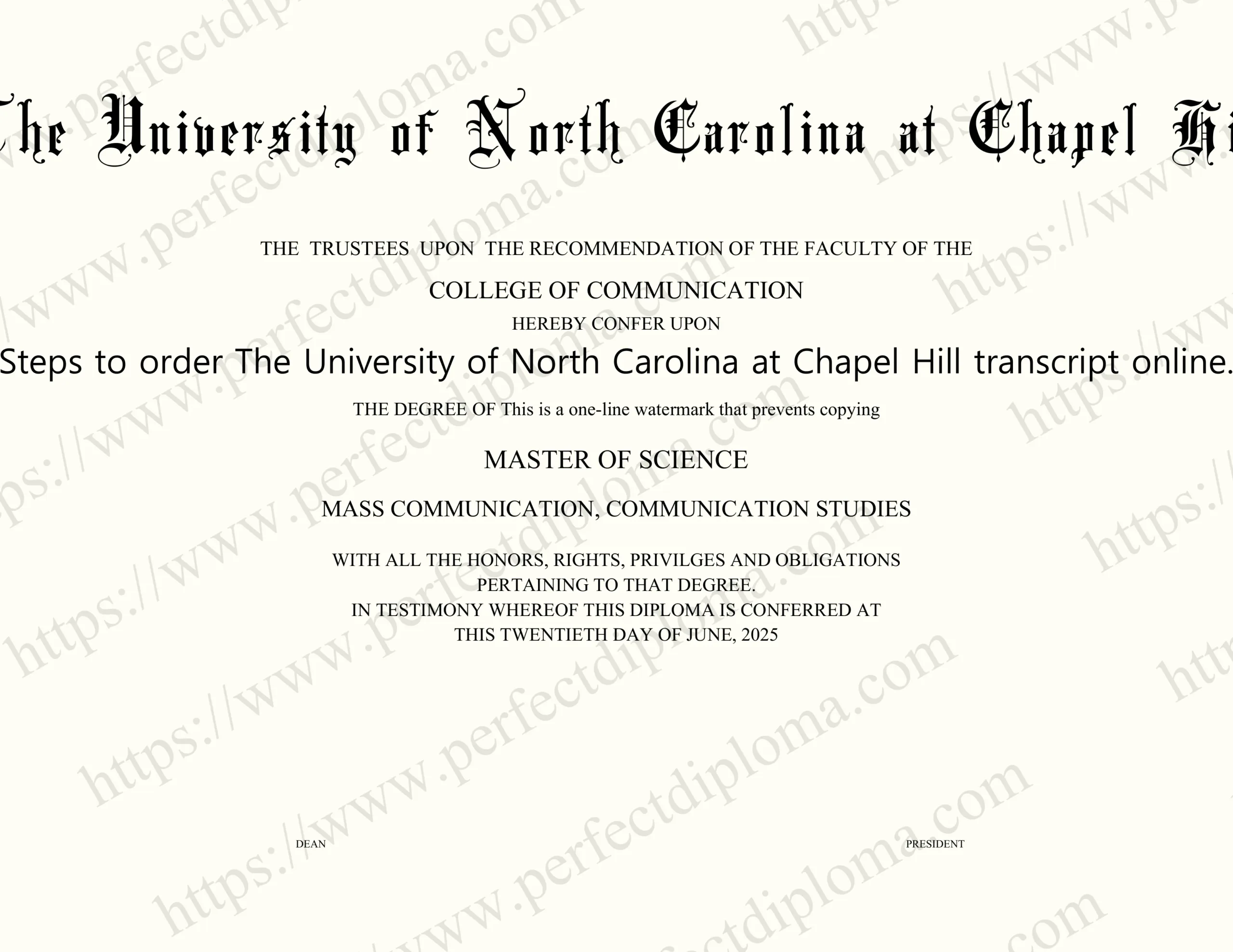 Steps to order The University of North Carolina at Chapel Hill transcript online.