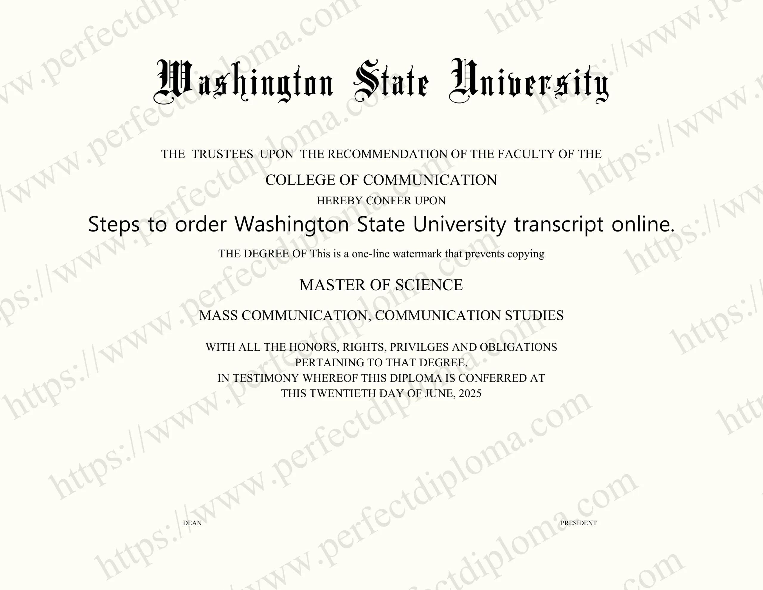 Steps to order Washington State University transcript online.