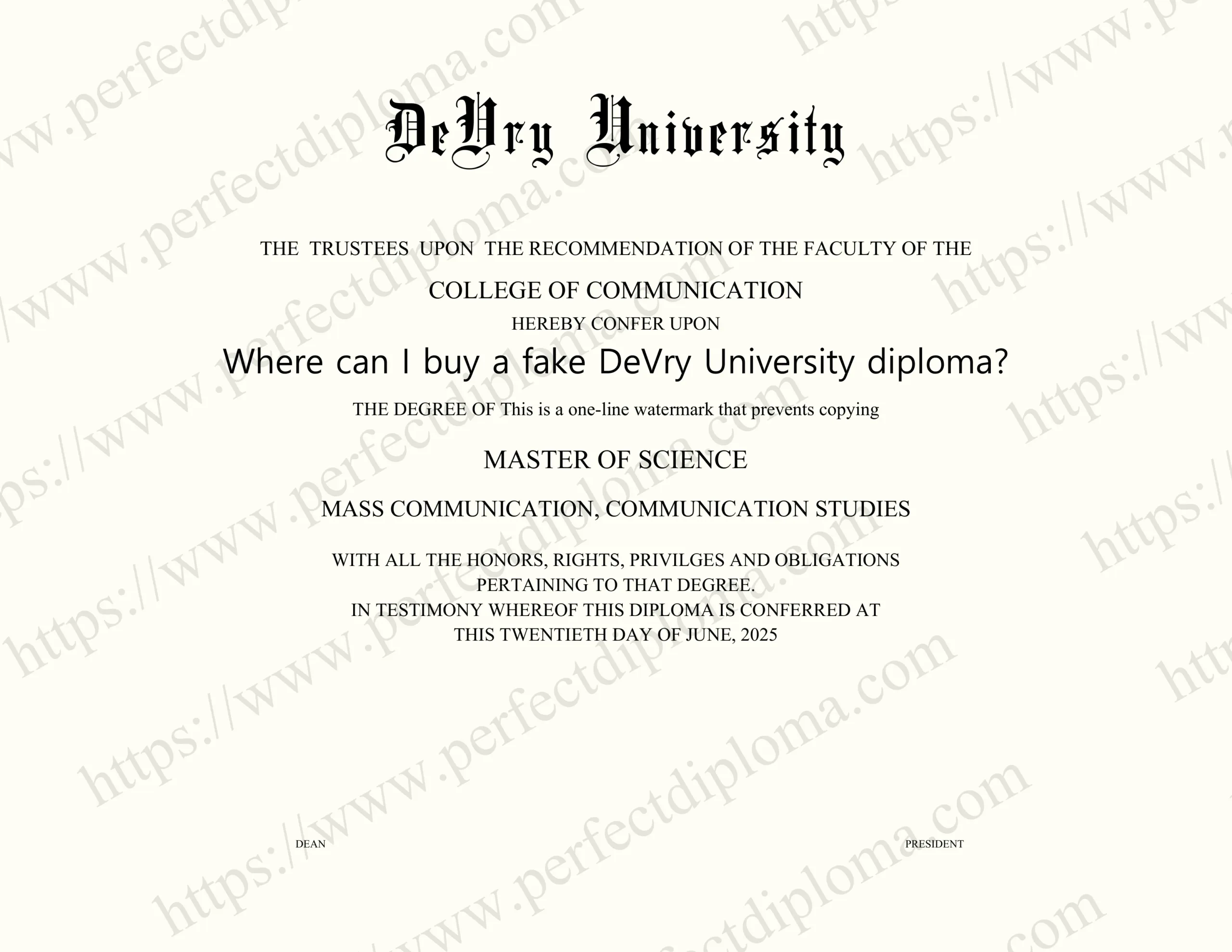 Where can I buy a fake DeVry University diploma?
