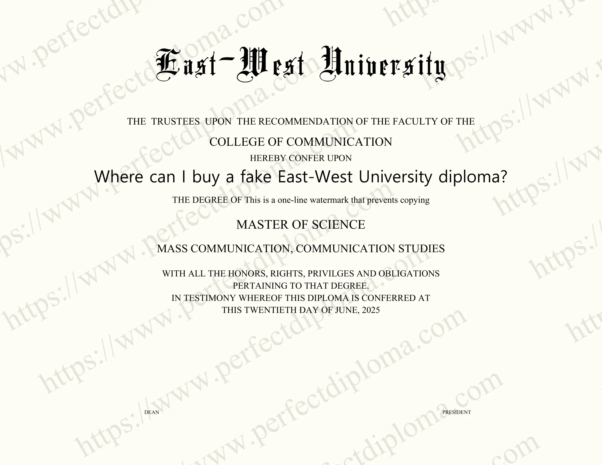 Where can I buy a fake East-West University diploma?