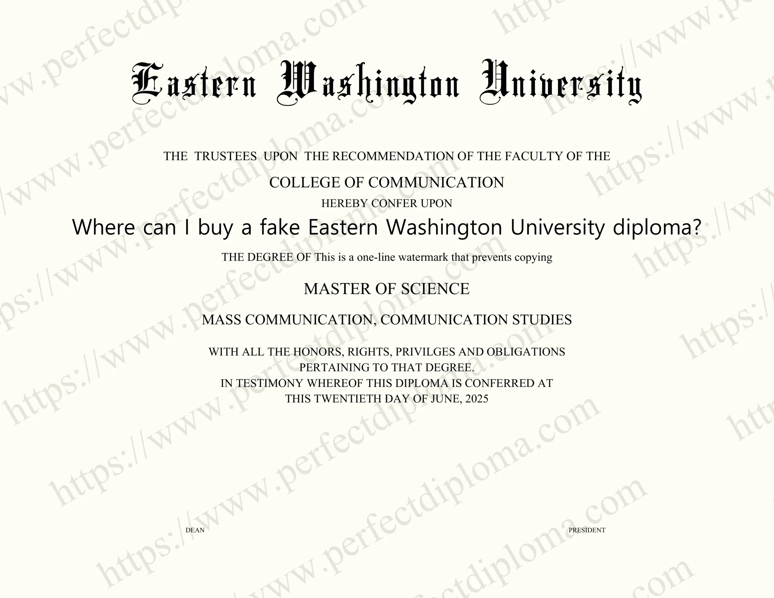 Where can I buy a fake Eastern Washington University diploma?