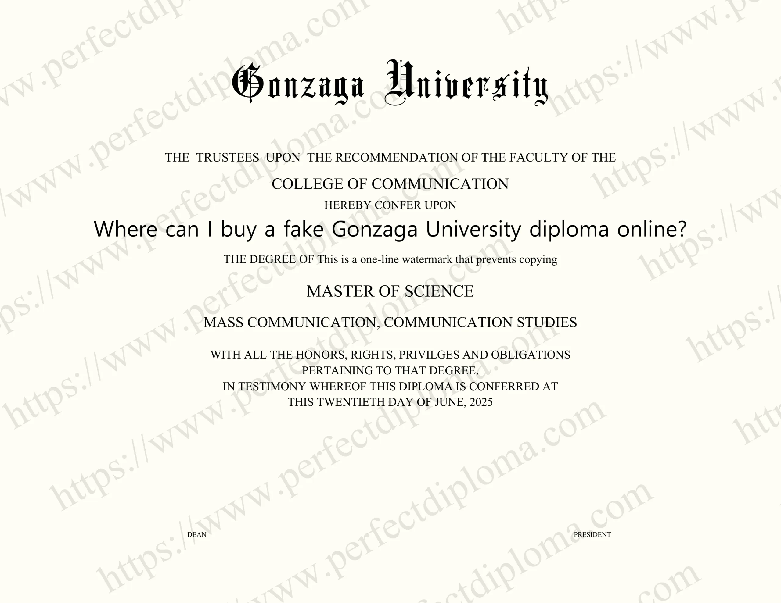 Where can I buy a fake Gonzaga University diploma online?