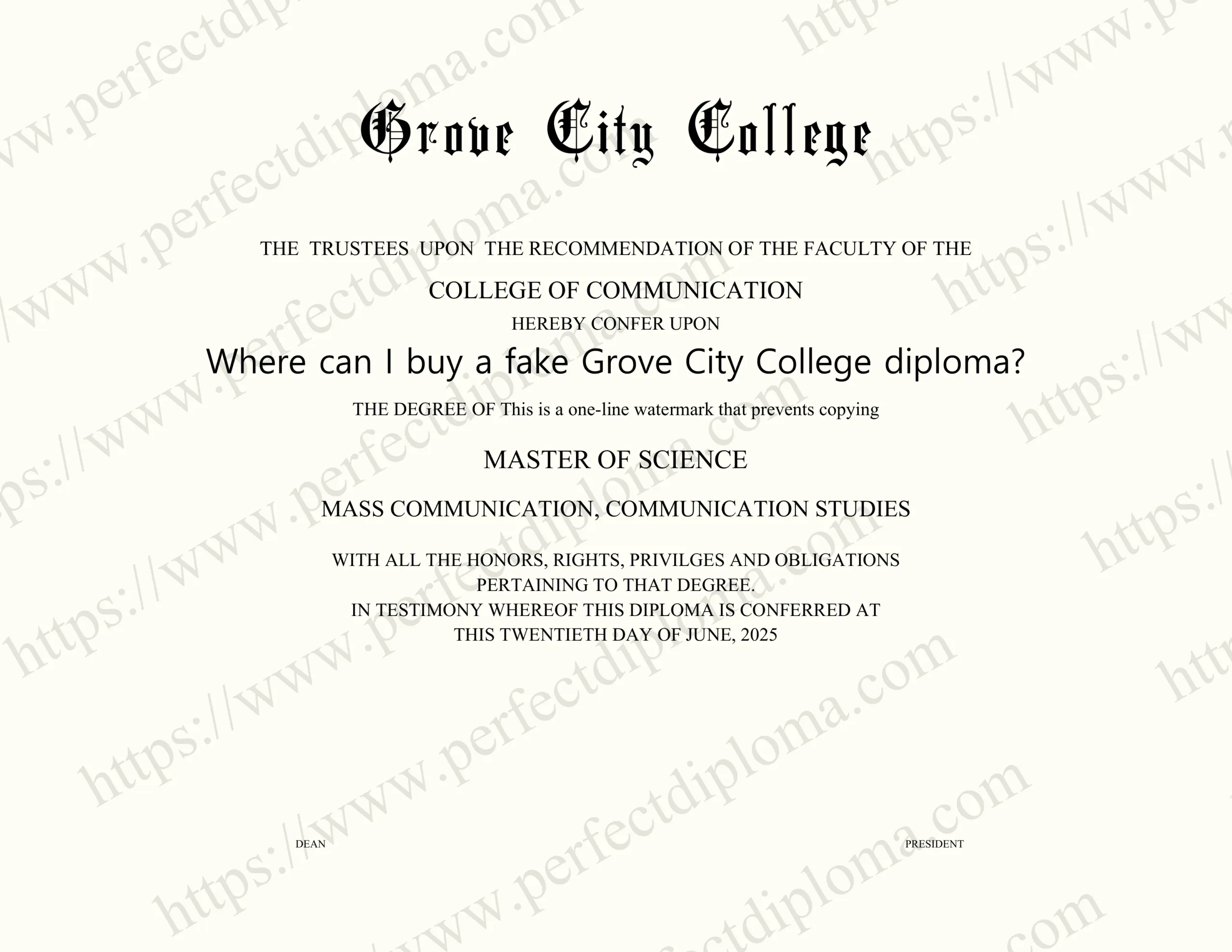 Where can I buy a fake Grove City College diploma?