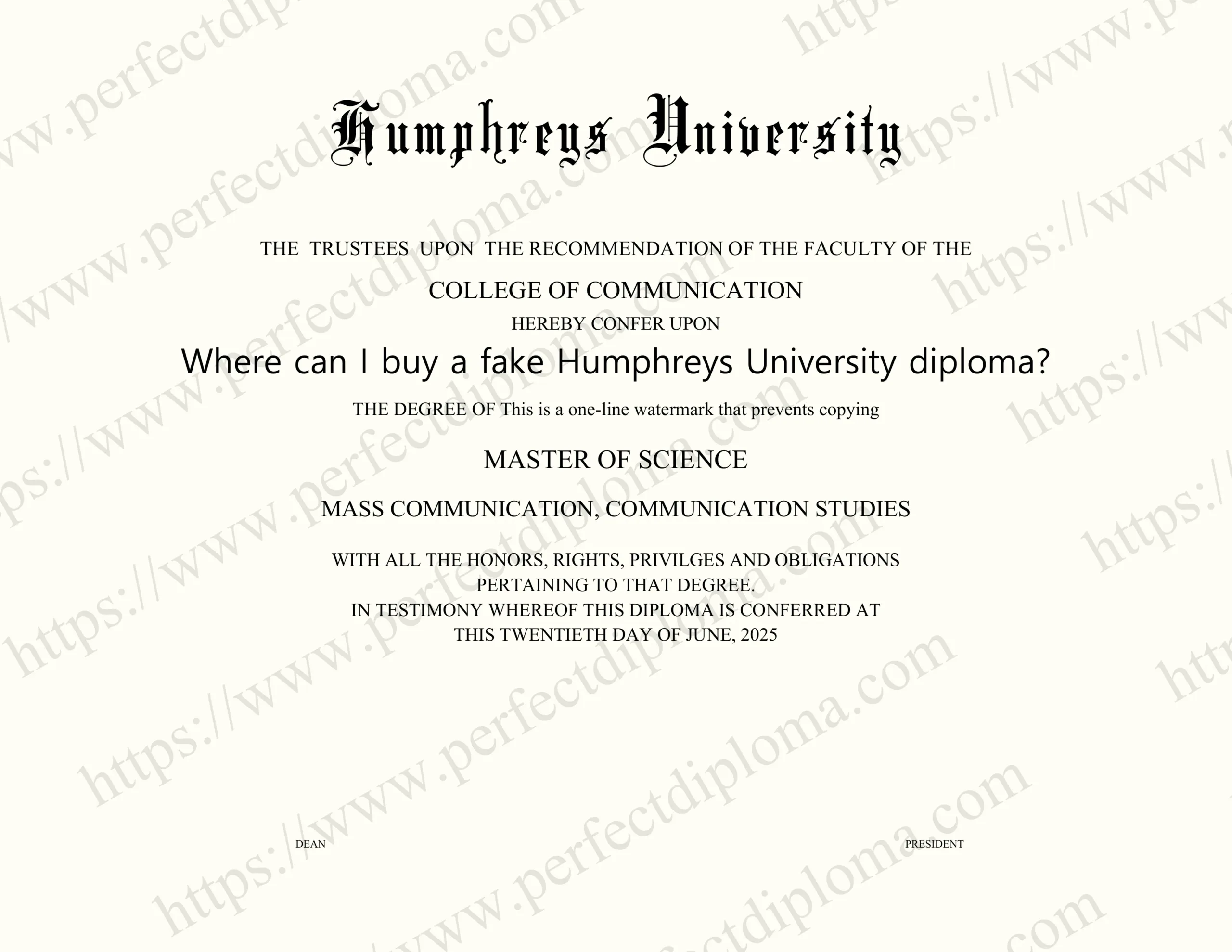 Where can I buy a fake Humphreys University diploma?