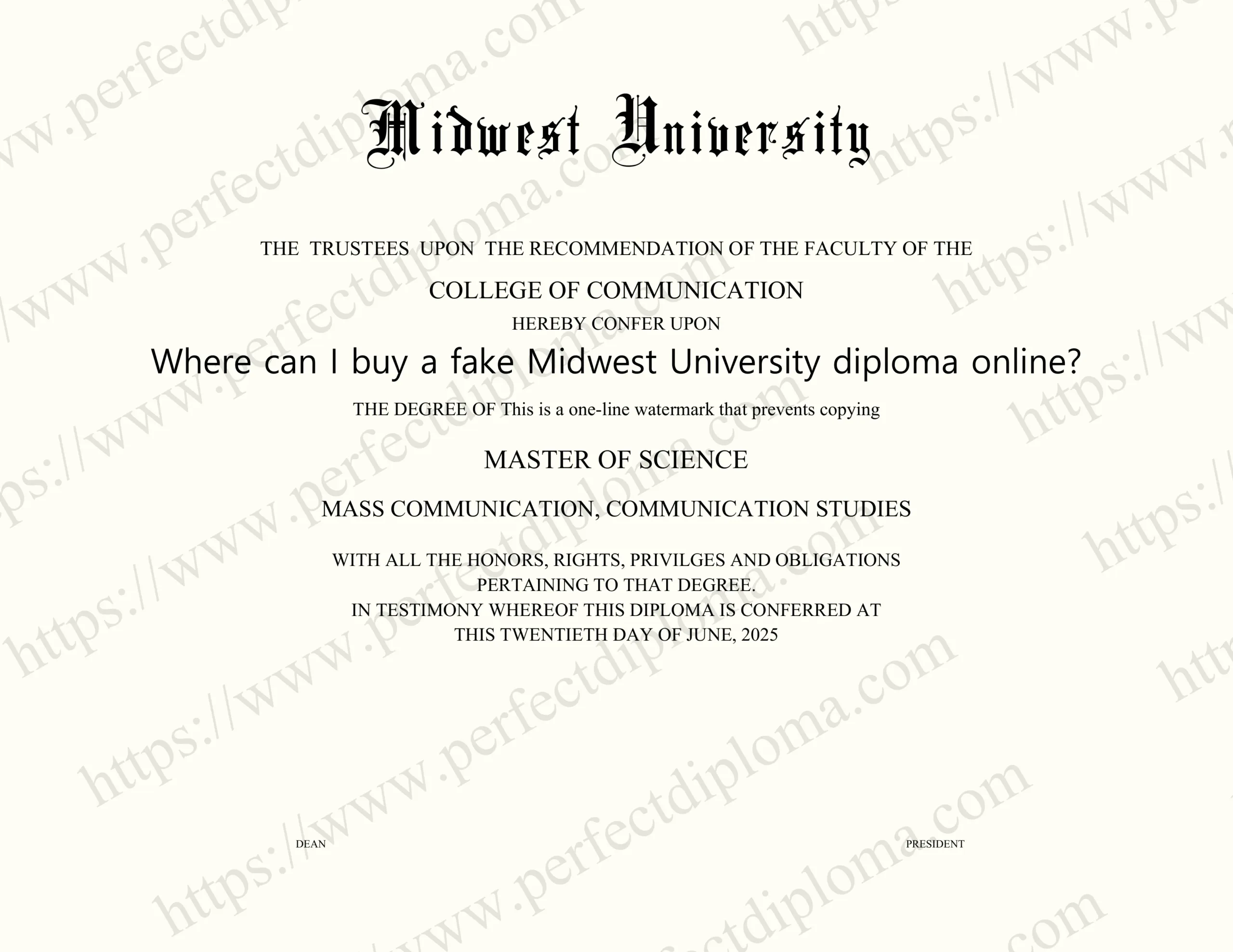 Where can I buy a fake Midwest University diploma online?