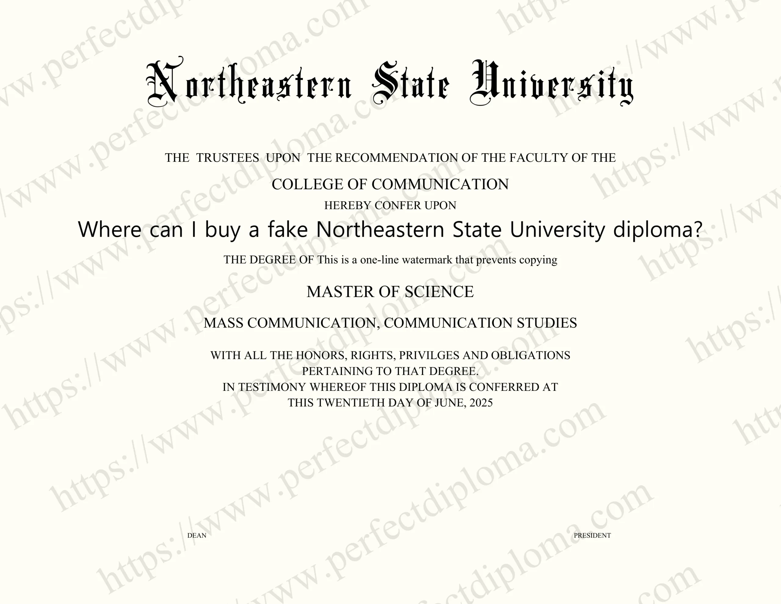 Where can I buy a fake Northeastern State University diploma?