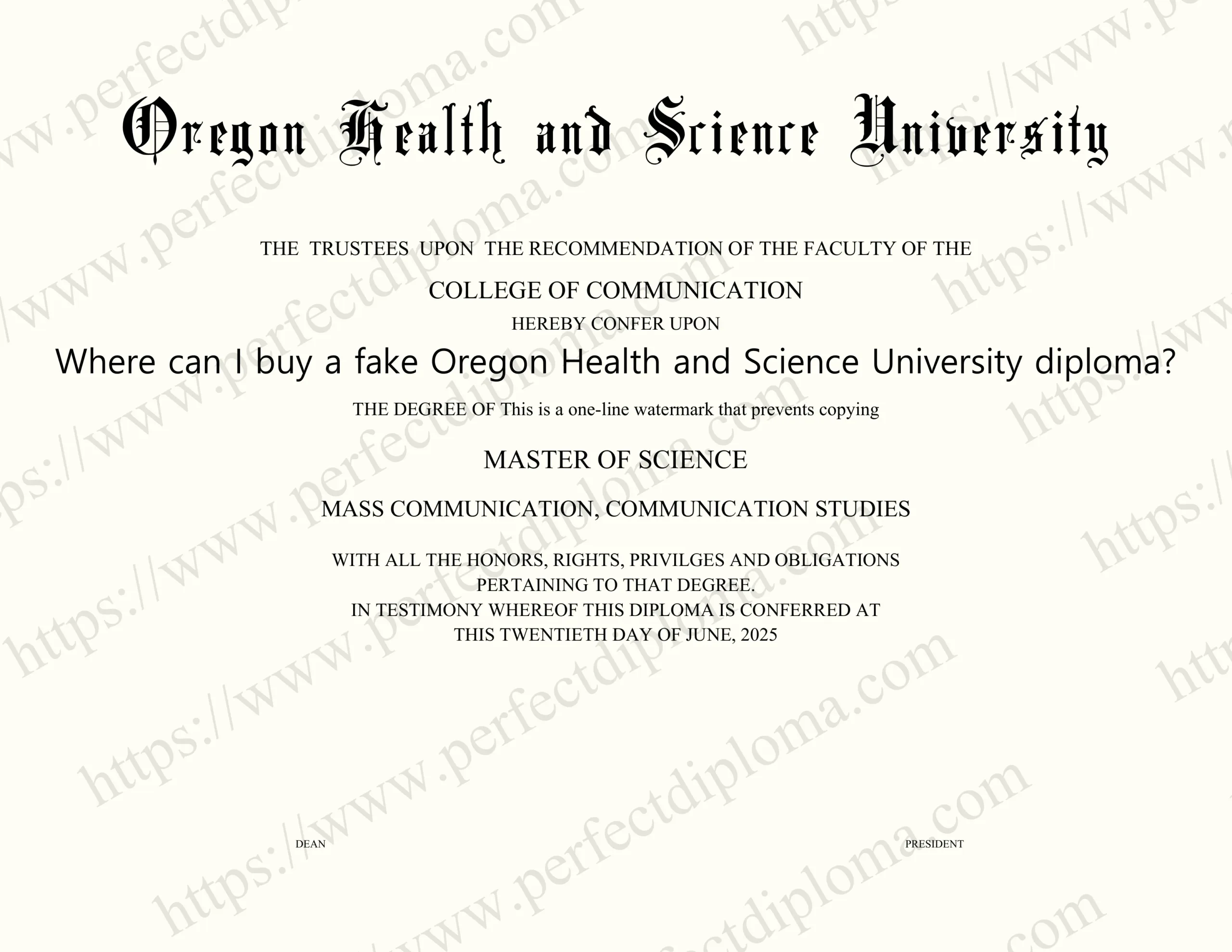 Where can I buy a fake Oregon Health and Science University diploma?