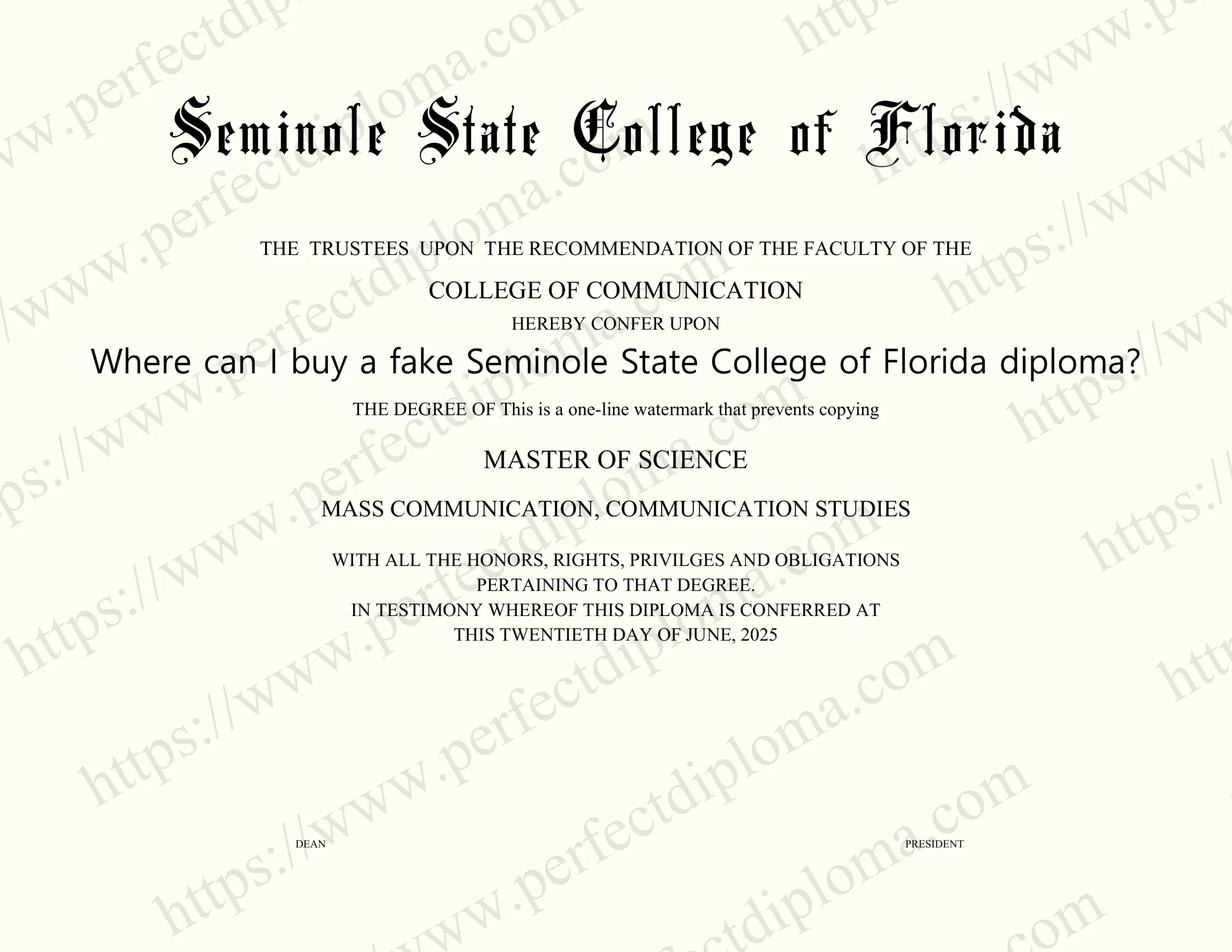 Where can I buy a fake Seminole State College of Florida diploma?