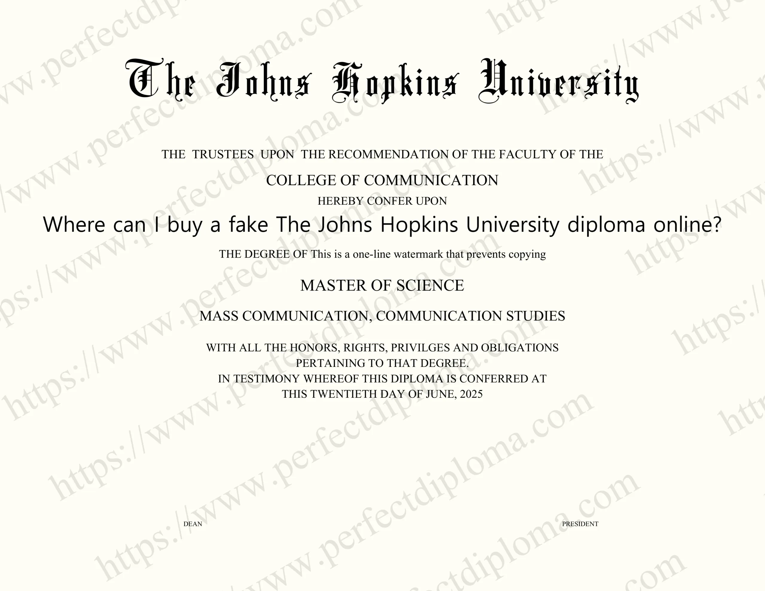 Where can I buy a fake The Johns Hopkins University diploma online?