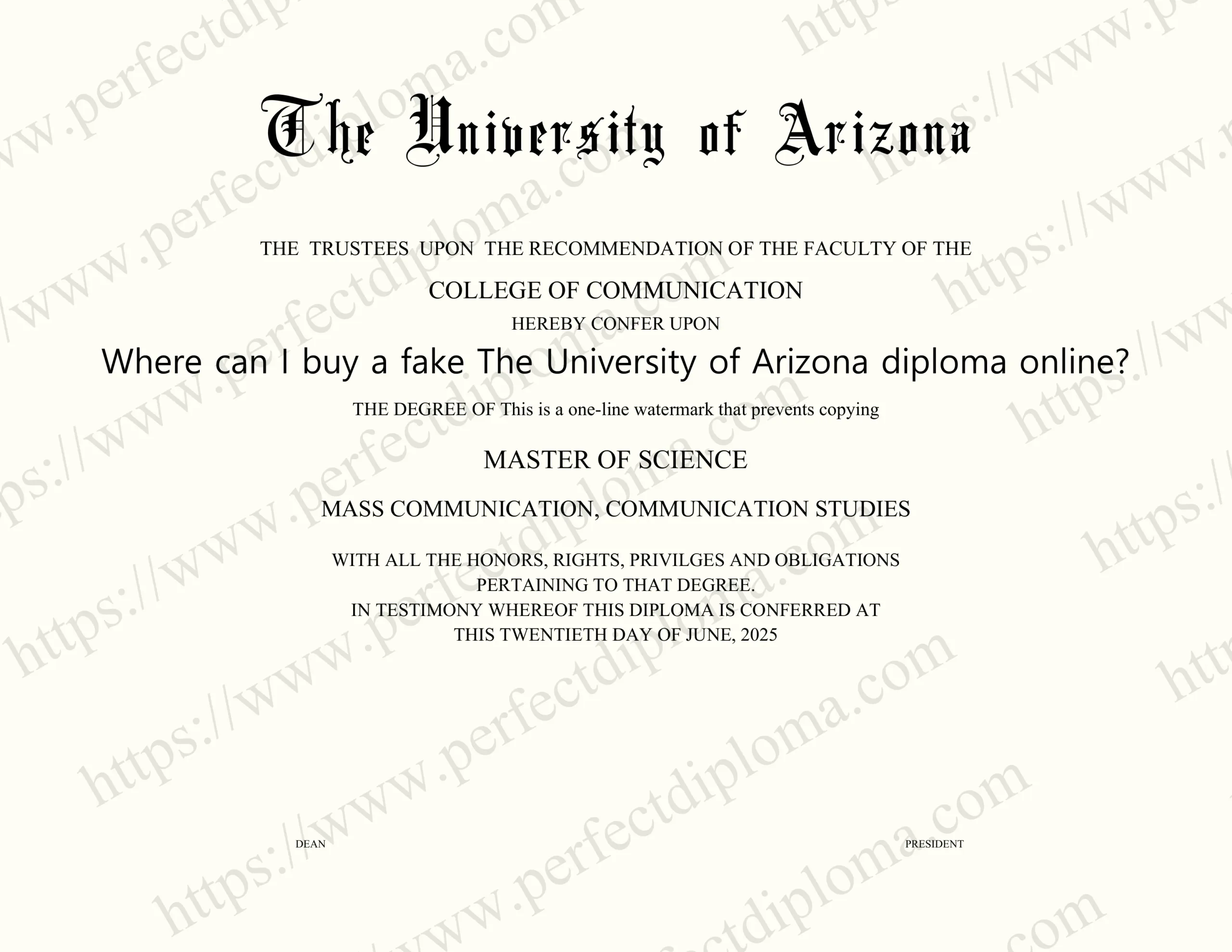 Where can I buy a fake The University of Arizona diploma online?