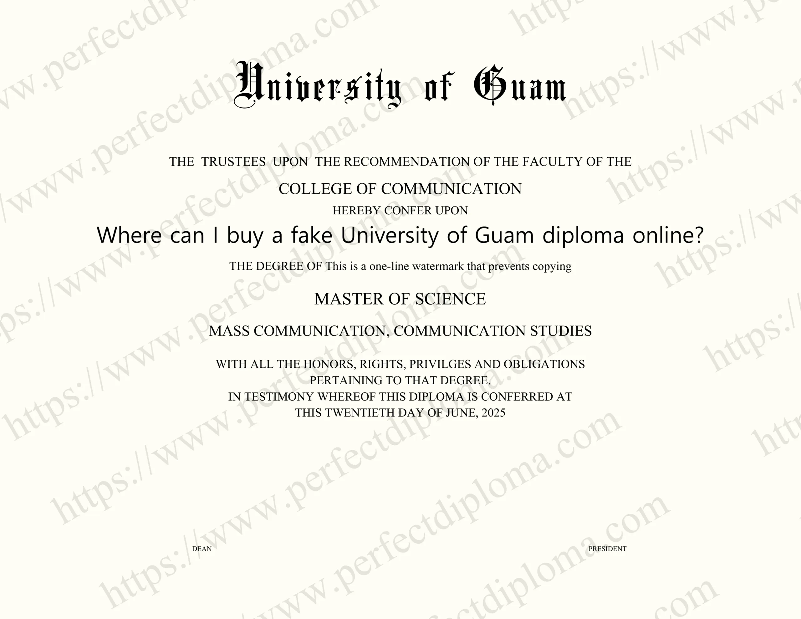 Where can I buy a fake University of Guam diploma online?