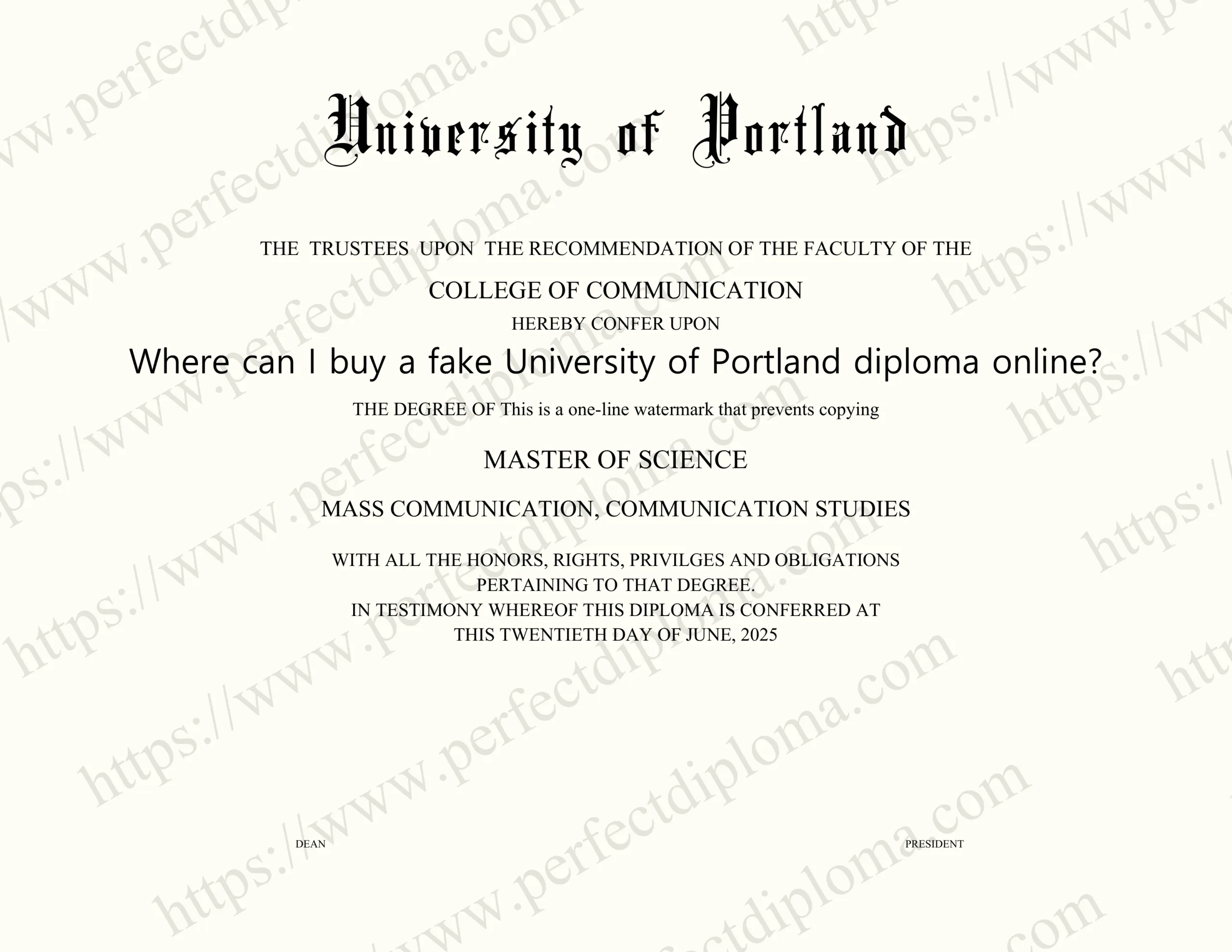 Where can I buy a fake University of Portland diploma online?