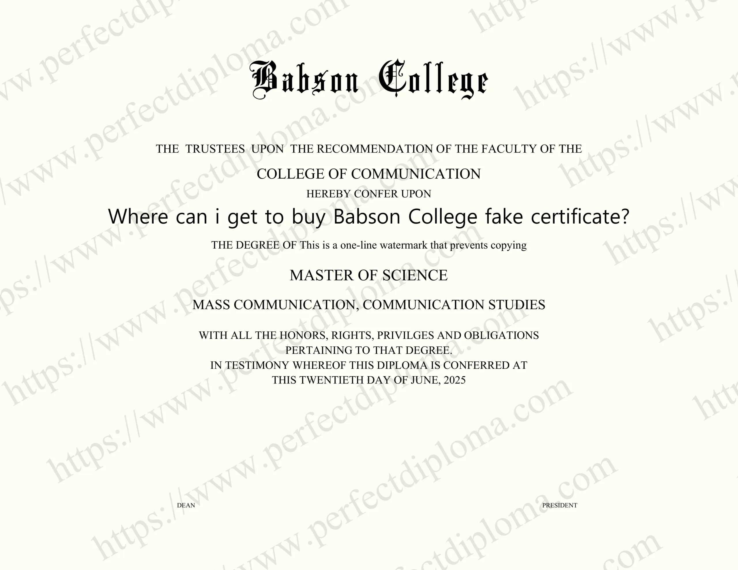 Where can i get to buy Babson College fake certificate?