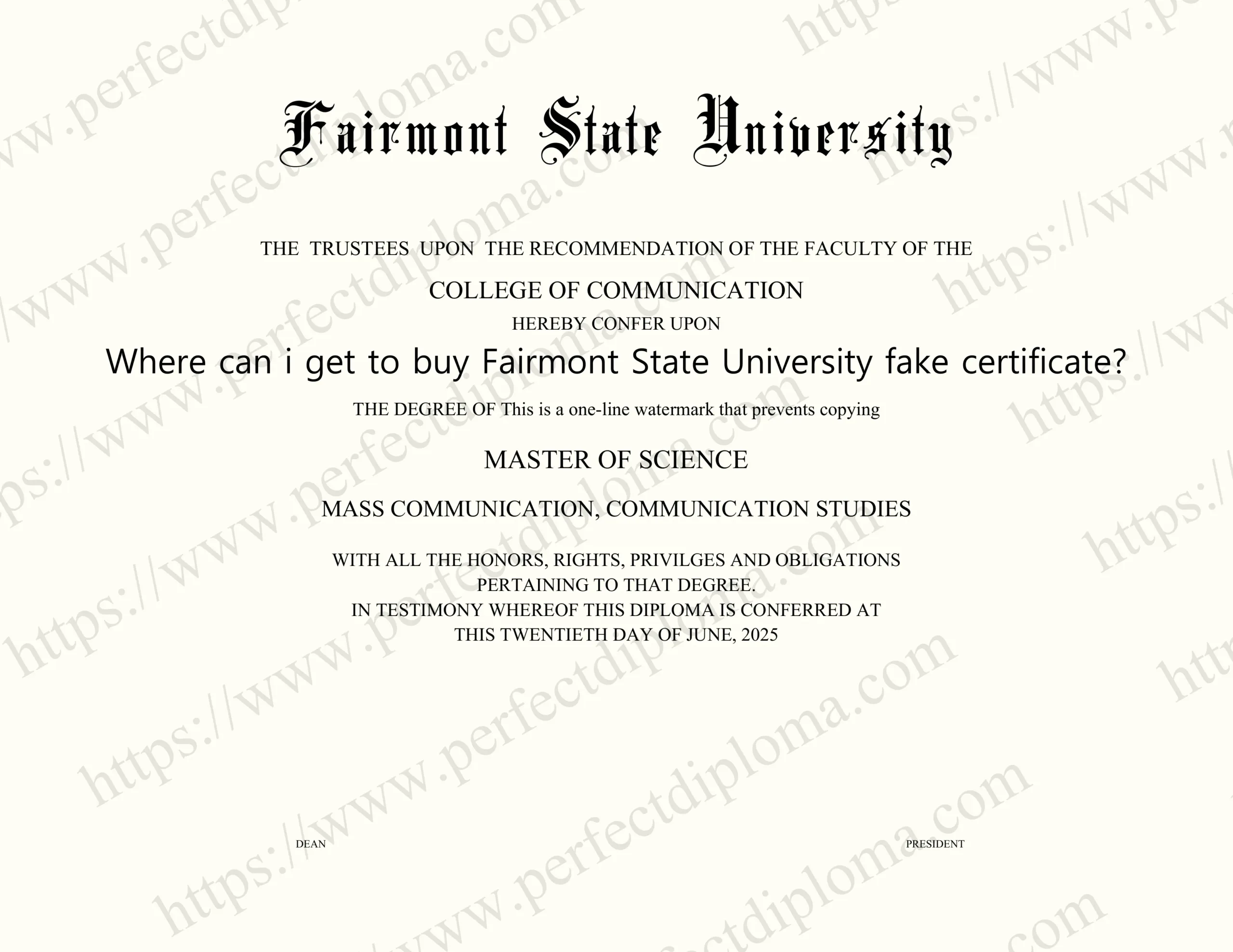 Where can i get to buy Fairmont State University fake certificate?