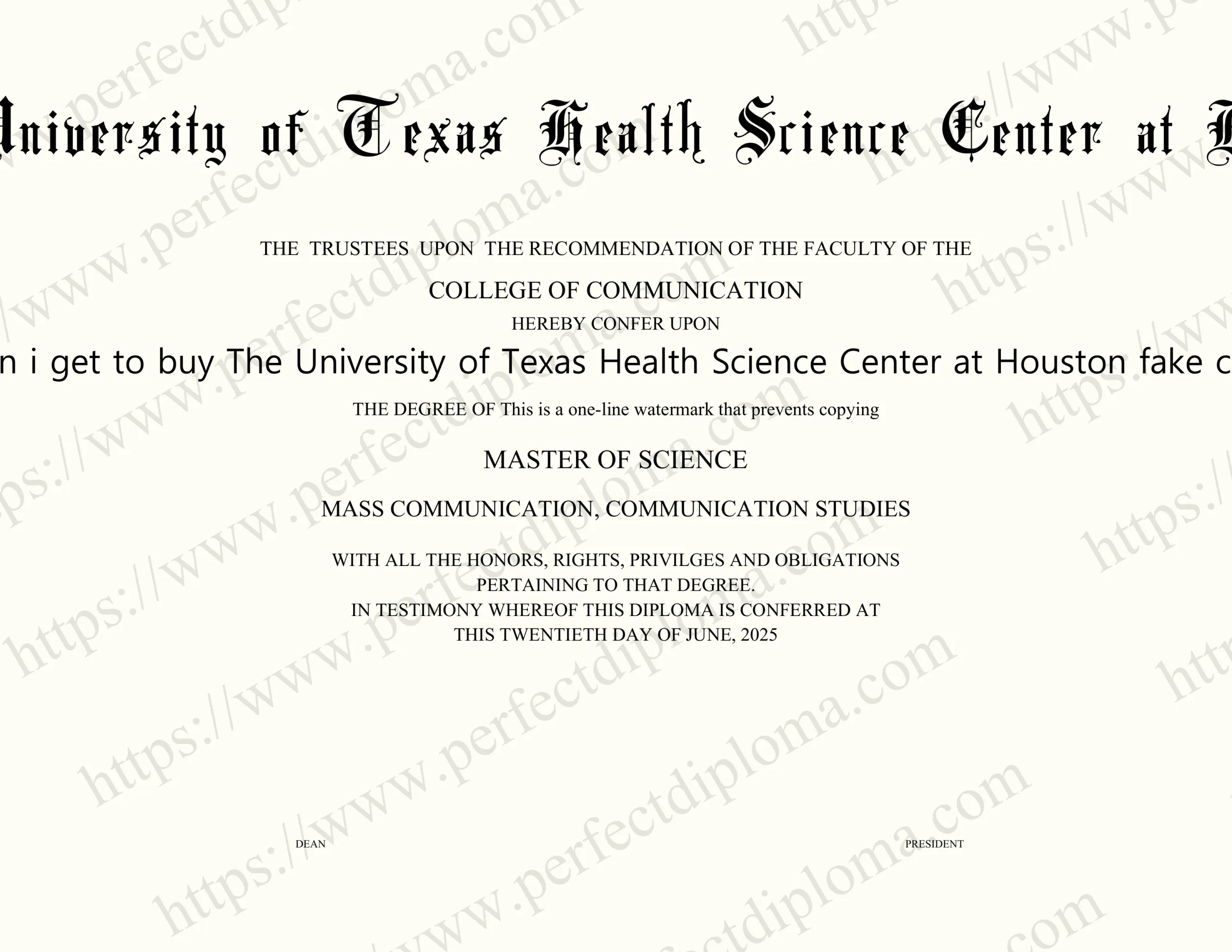 Where can i get to buy The University of Texas Health Science Center at Houston fake certificate?