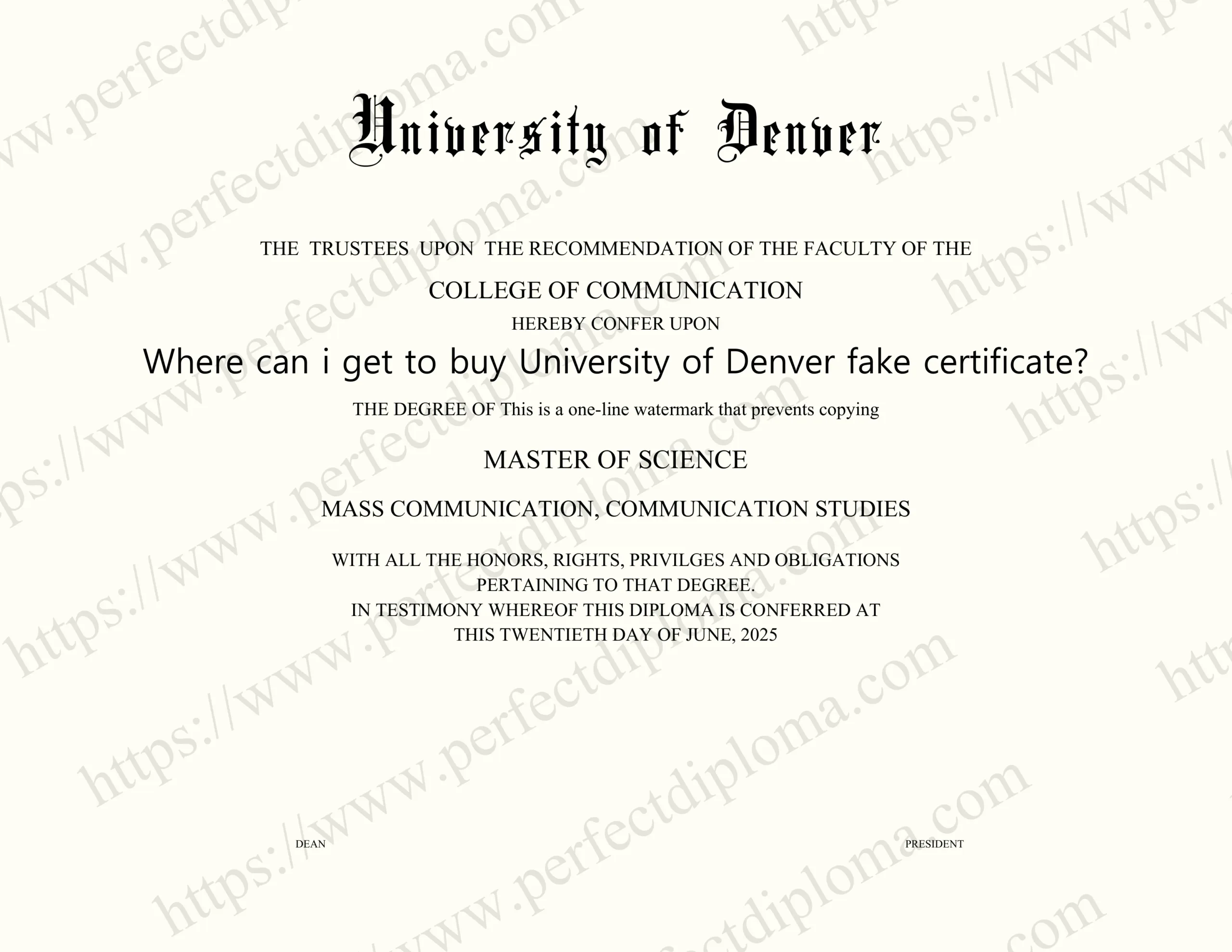 Where can i get to buy University of Denver fake certificate?