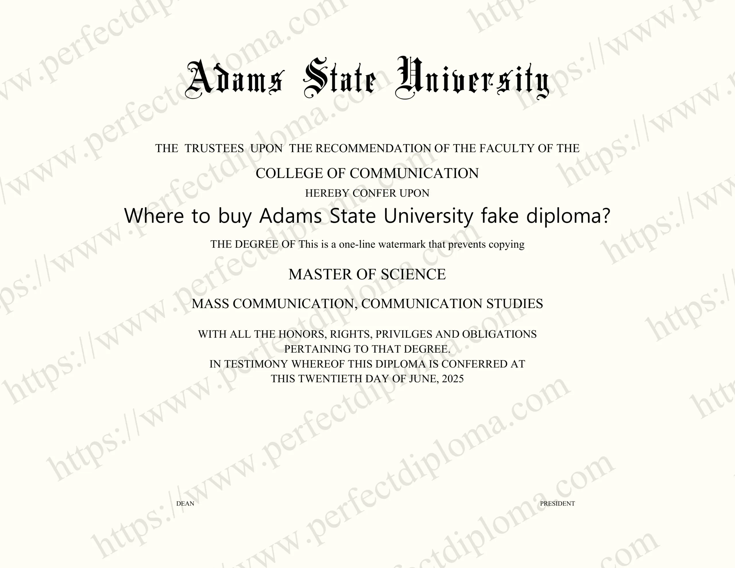 Where to buy Adams State University fake diploma?