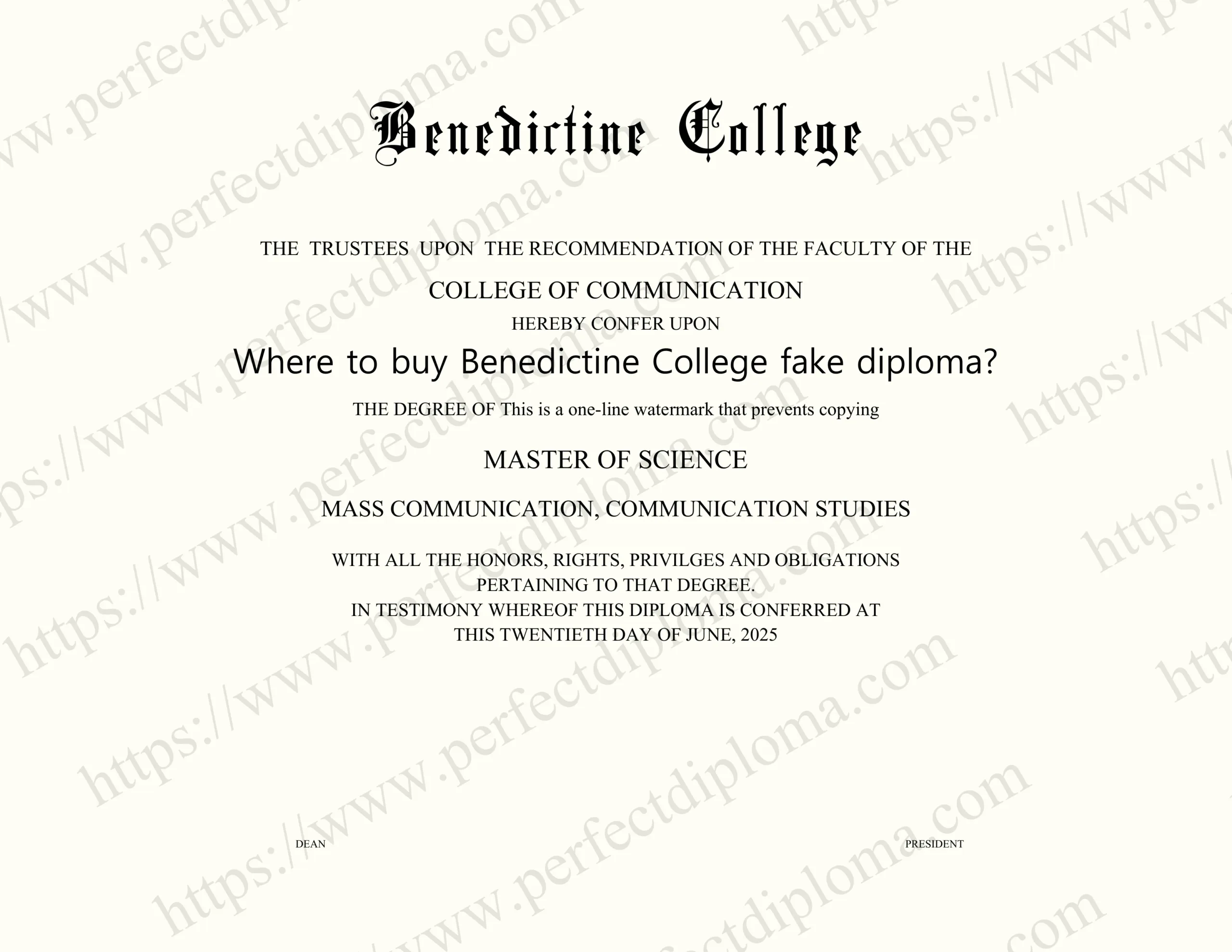 Where to buy Benedictine College fake diploma?