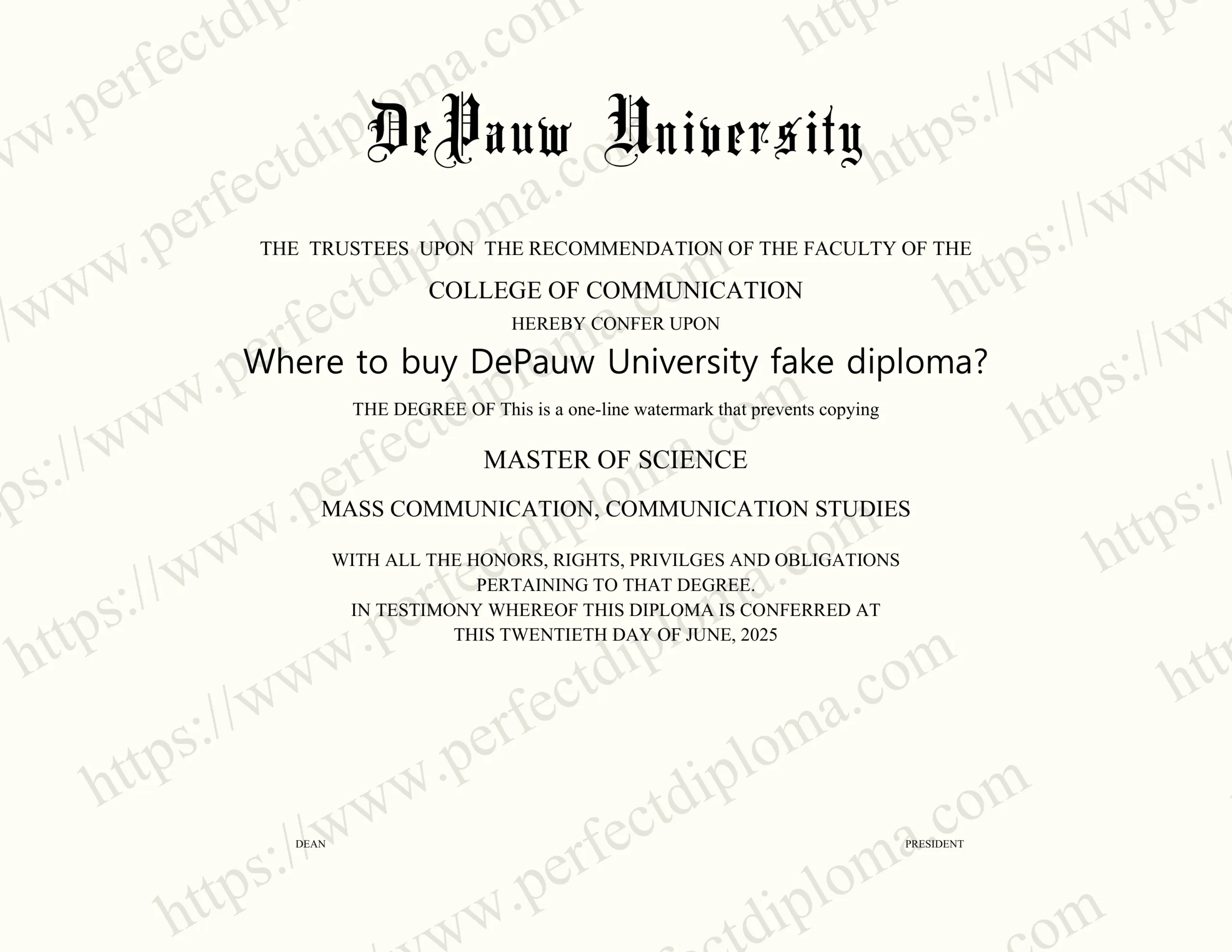 Where to buy DePauw University fake diploma?