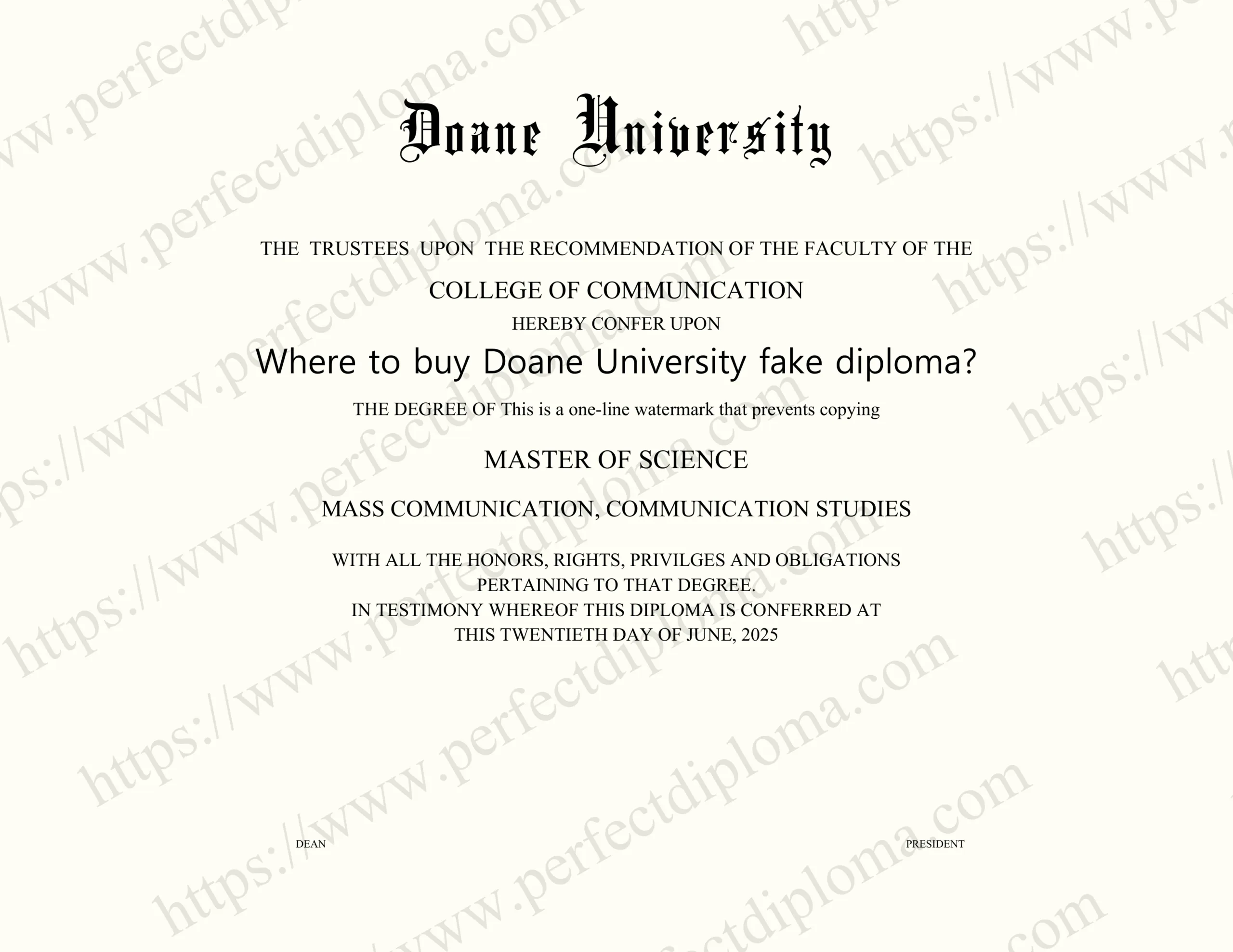 Where to buy Doane University fake diploma?