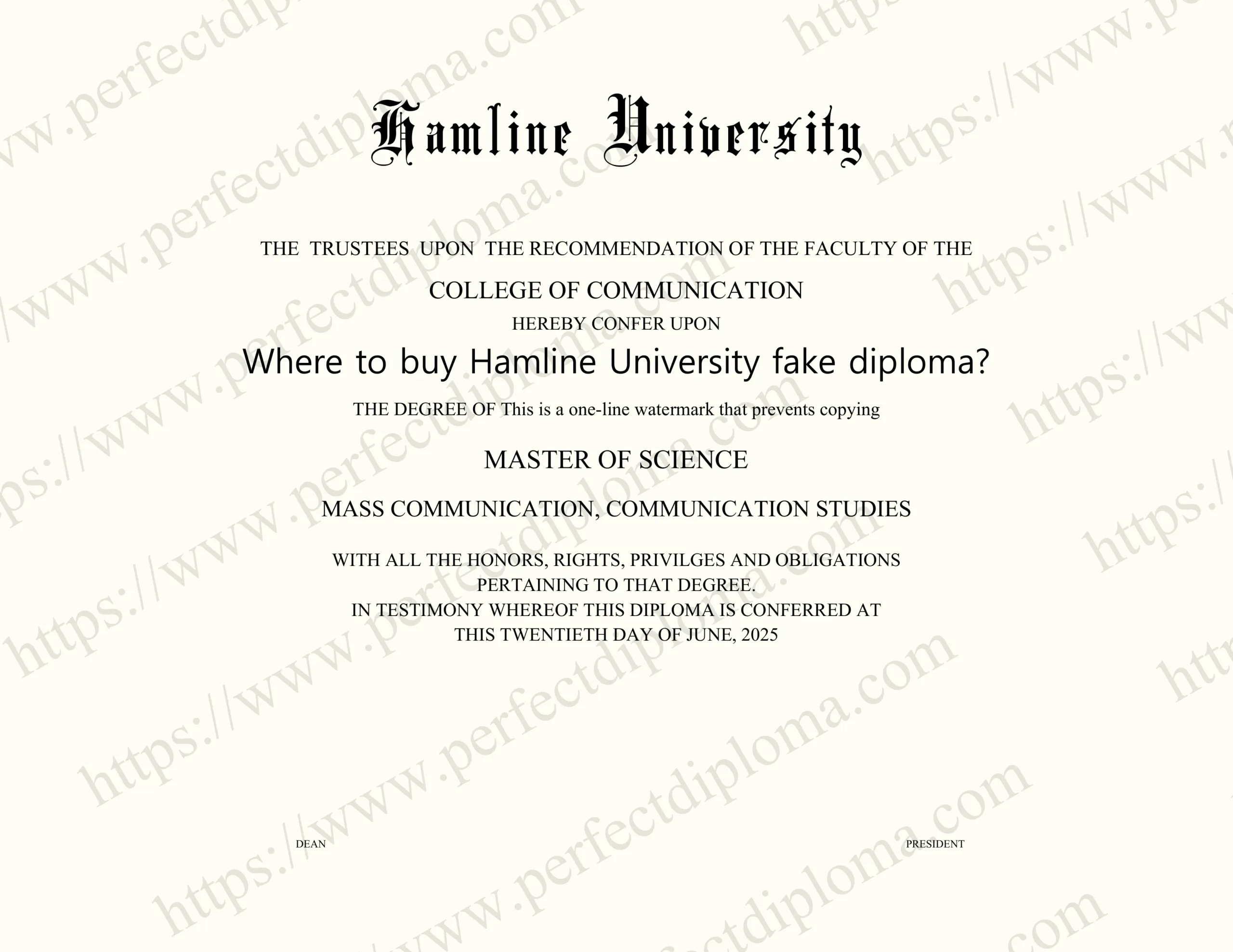 Where to buy Hamline University fake diploma?