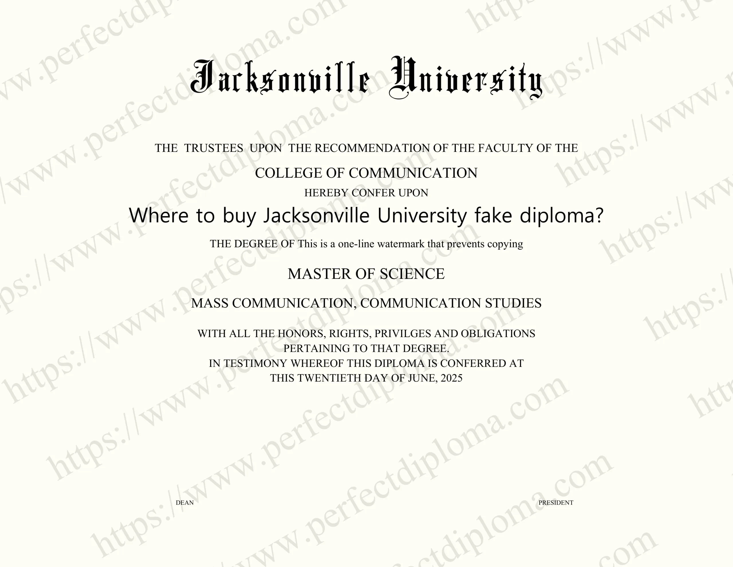 Where to buy Jacksonville University fake diploma?
