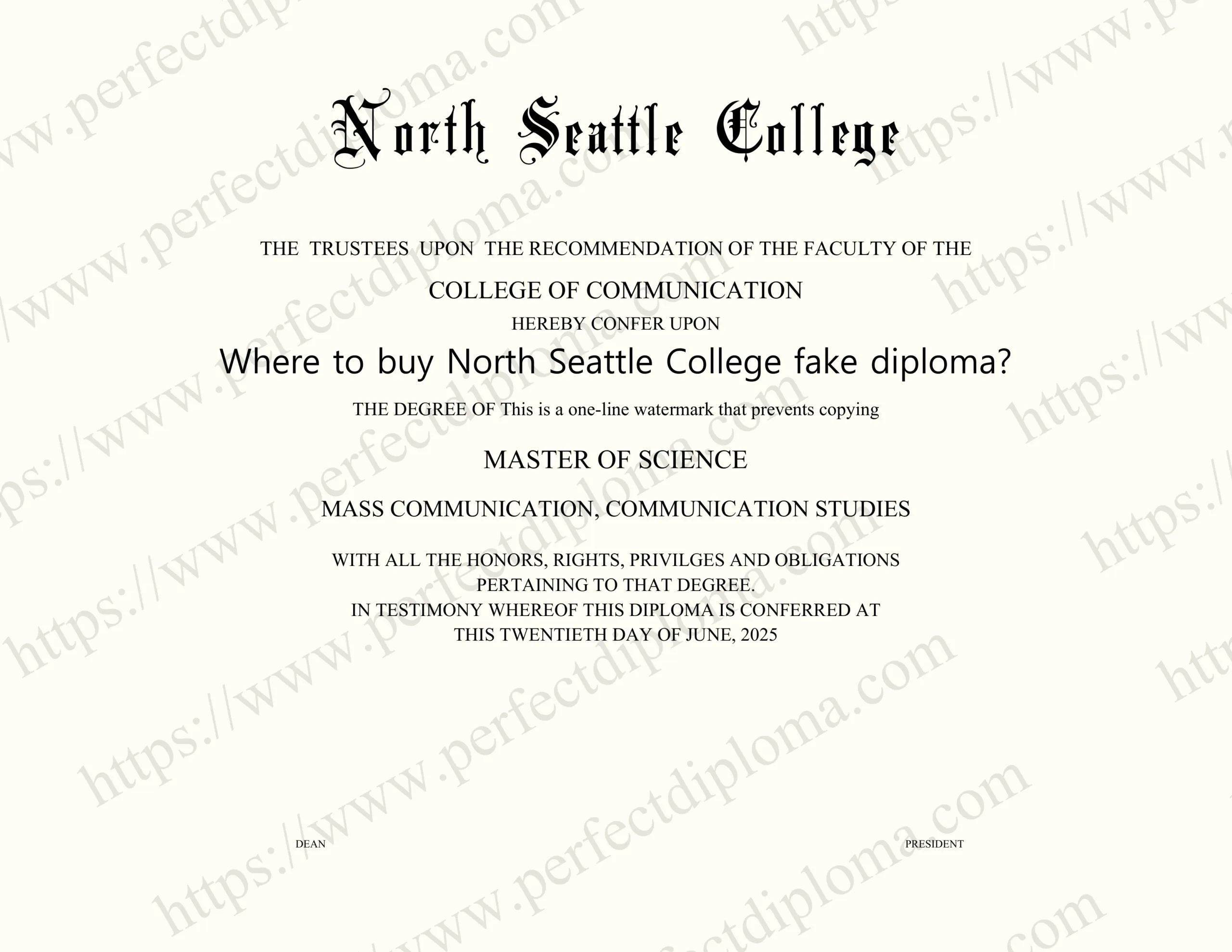 Where to buy North Seattle College fake diploma?