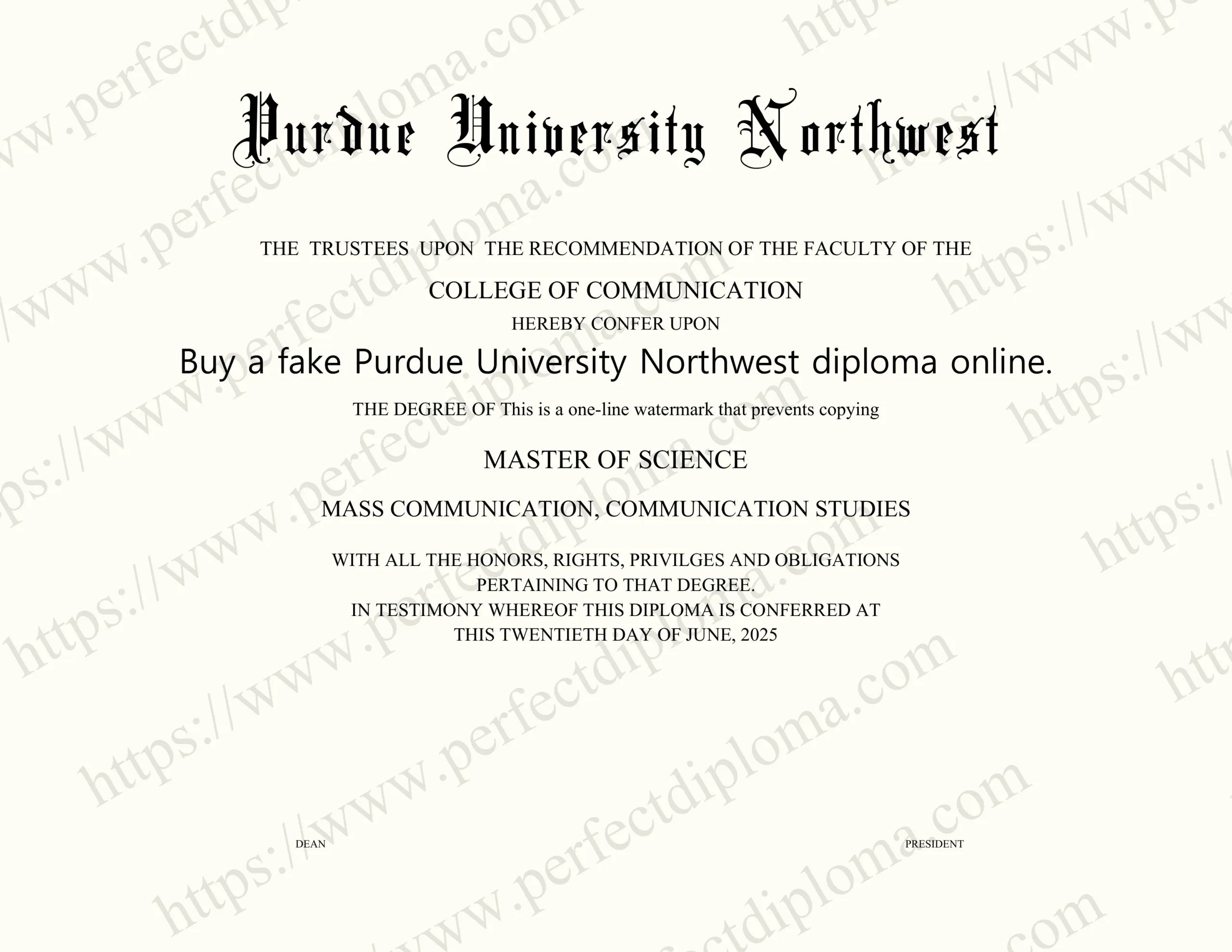 Buy a fake Purdue University Northwest diploma online.