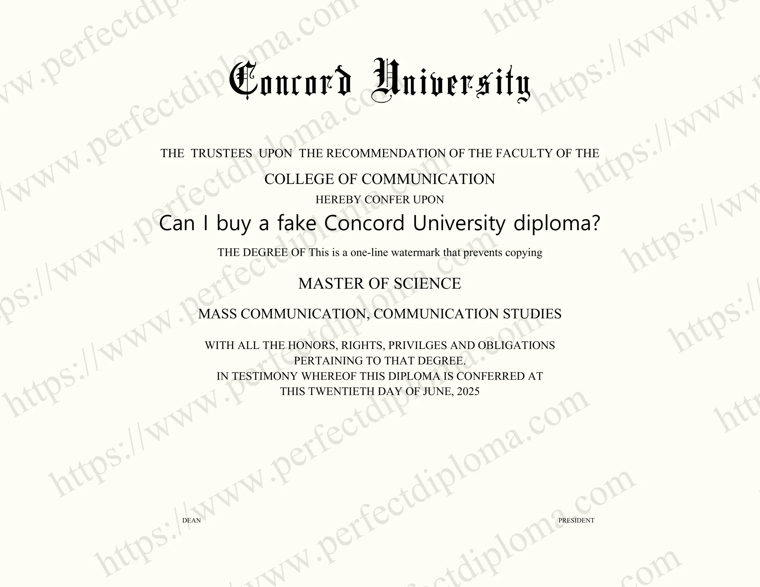 Can I buy a fake Concord University diploma?
