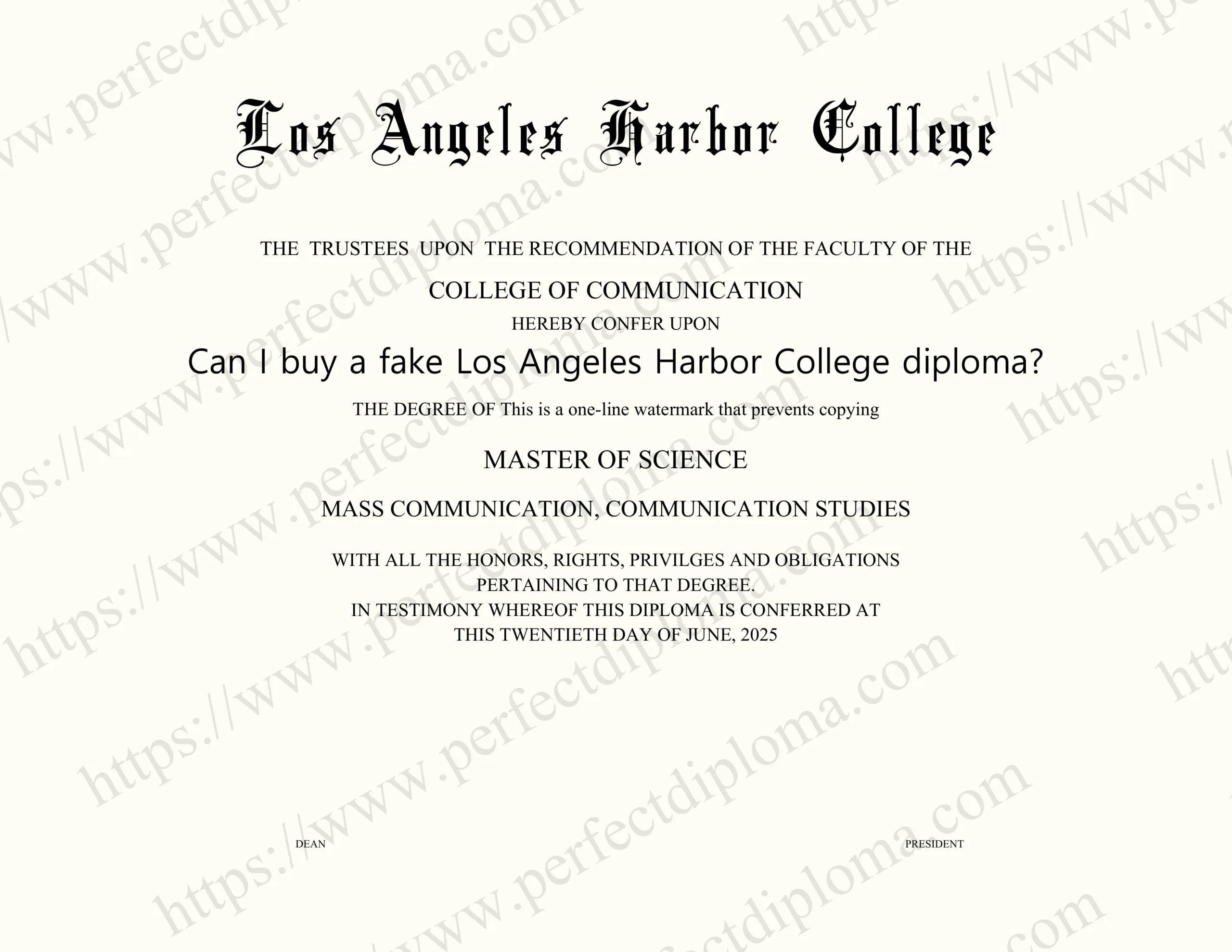 Can I buy a fake Los Angeles Harbor College diploma?