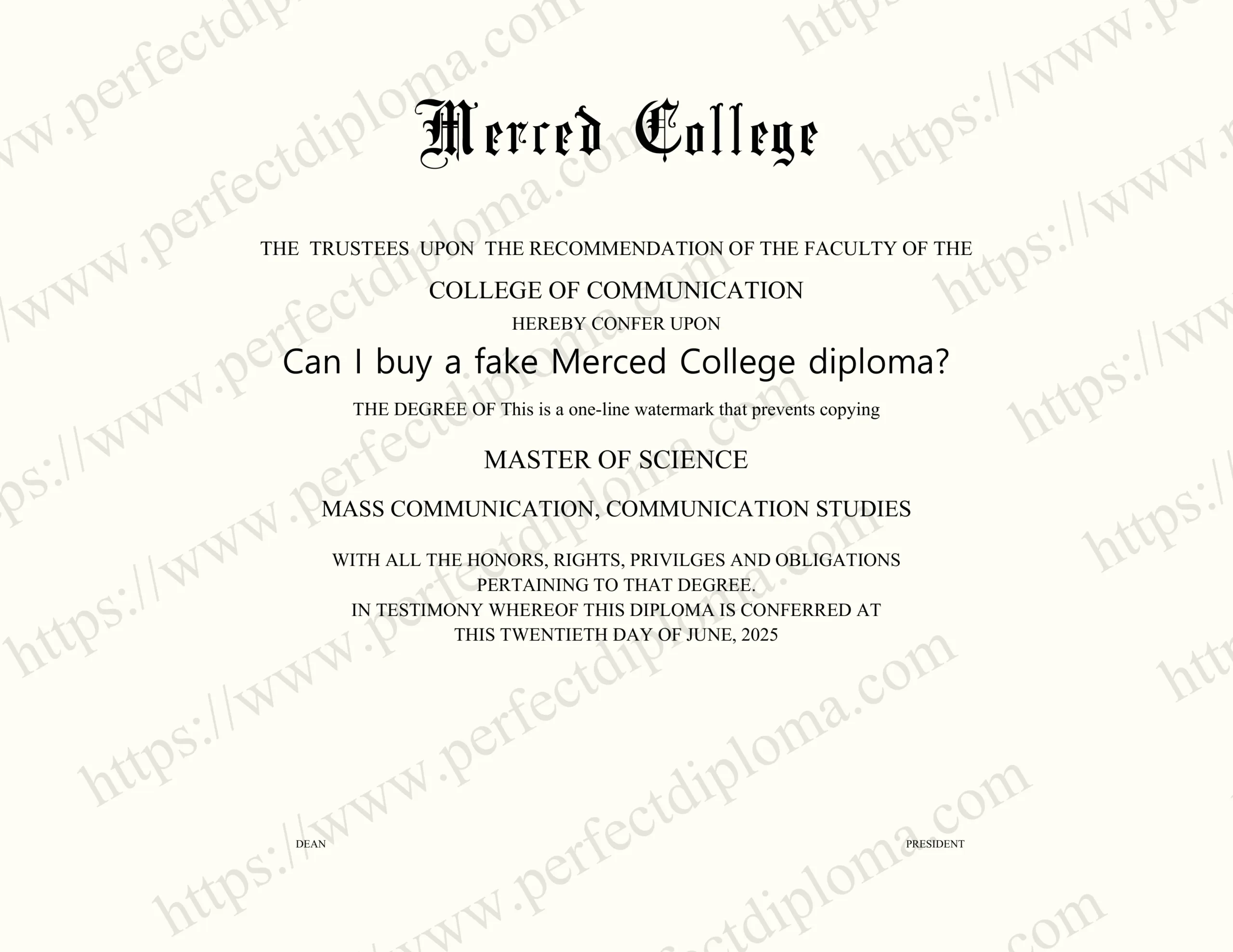 Can I buy a fake Merced College diploma?