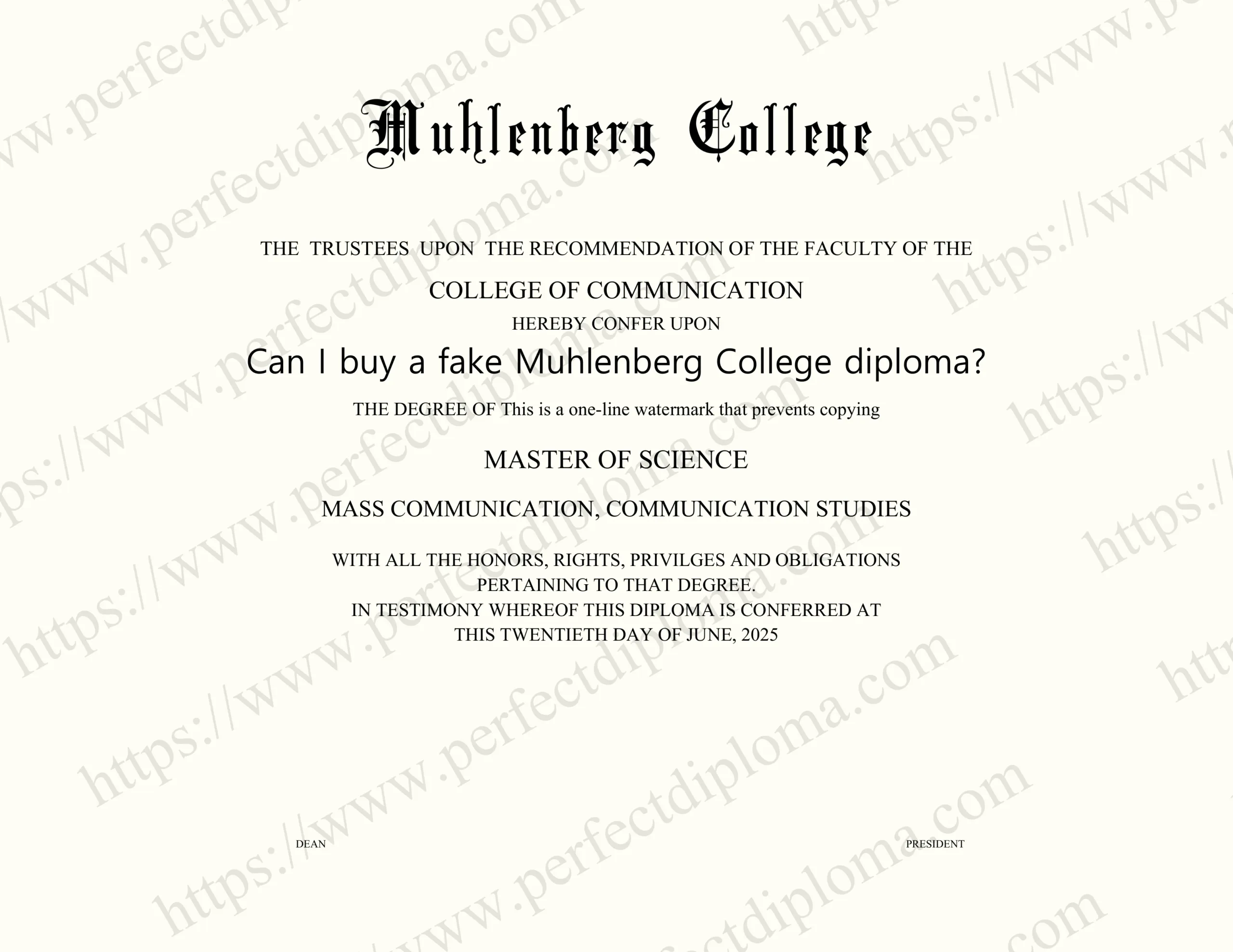 Can I buy a fake Muhlenberg College diploma?