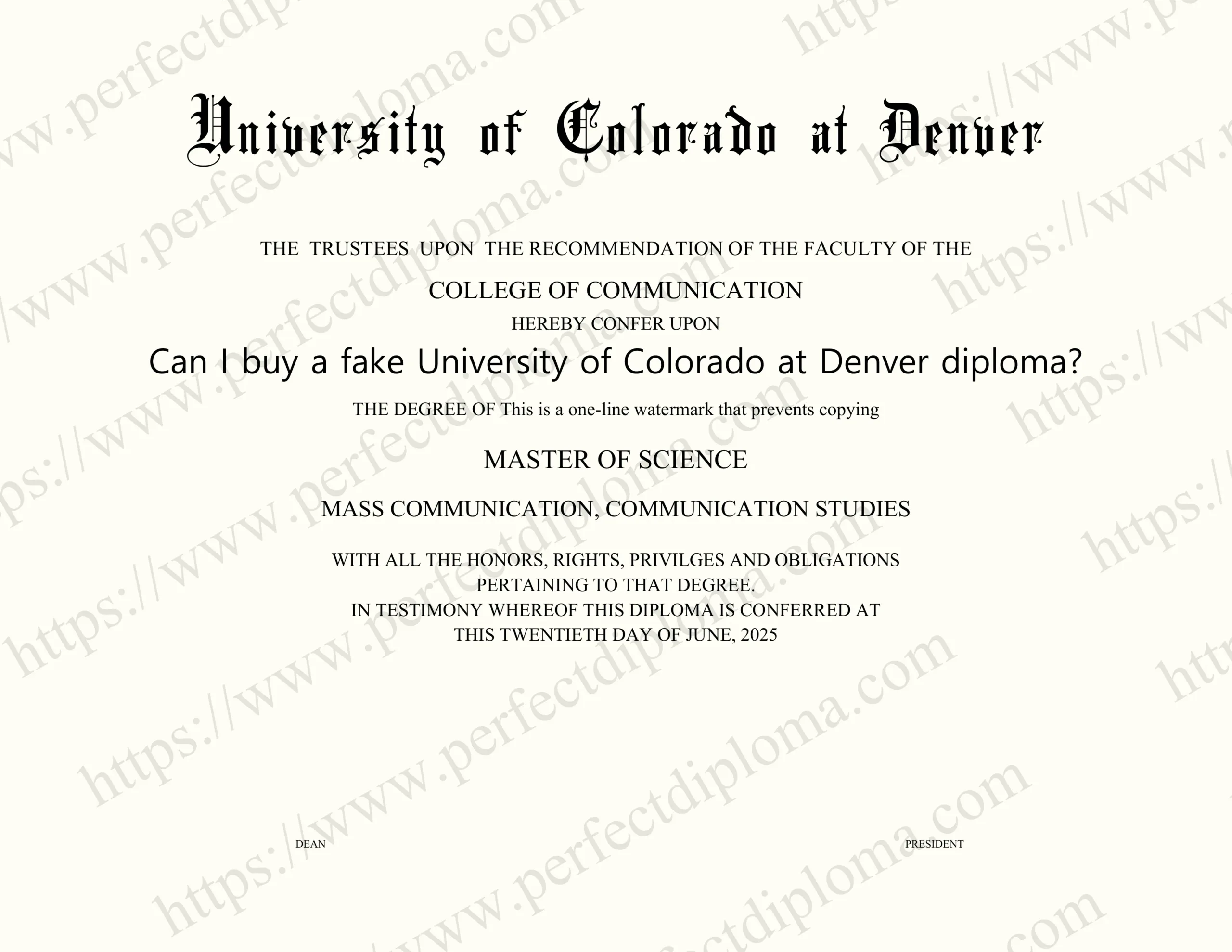 Can I buy a fake University of Colorado at Denver diploma?
