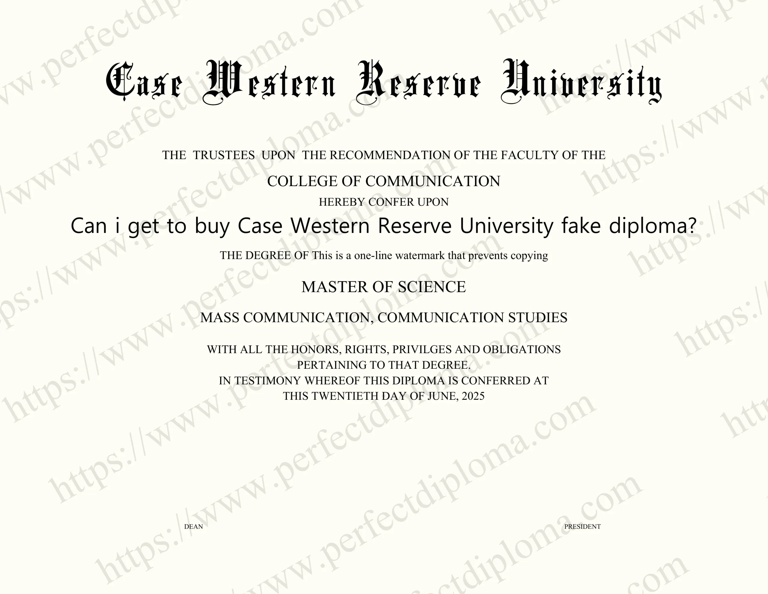 Can i get to buy Case Western Reserve University fake diploma?