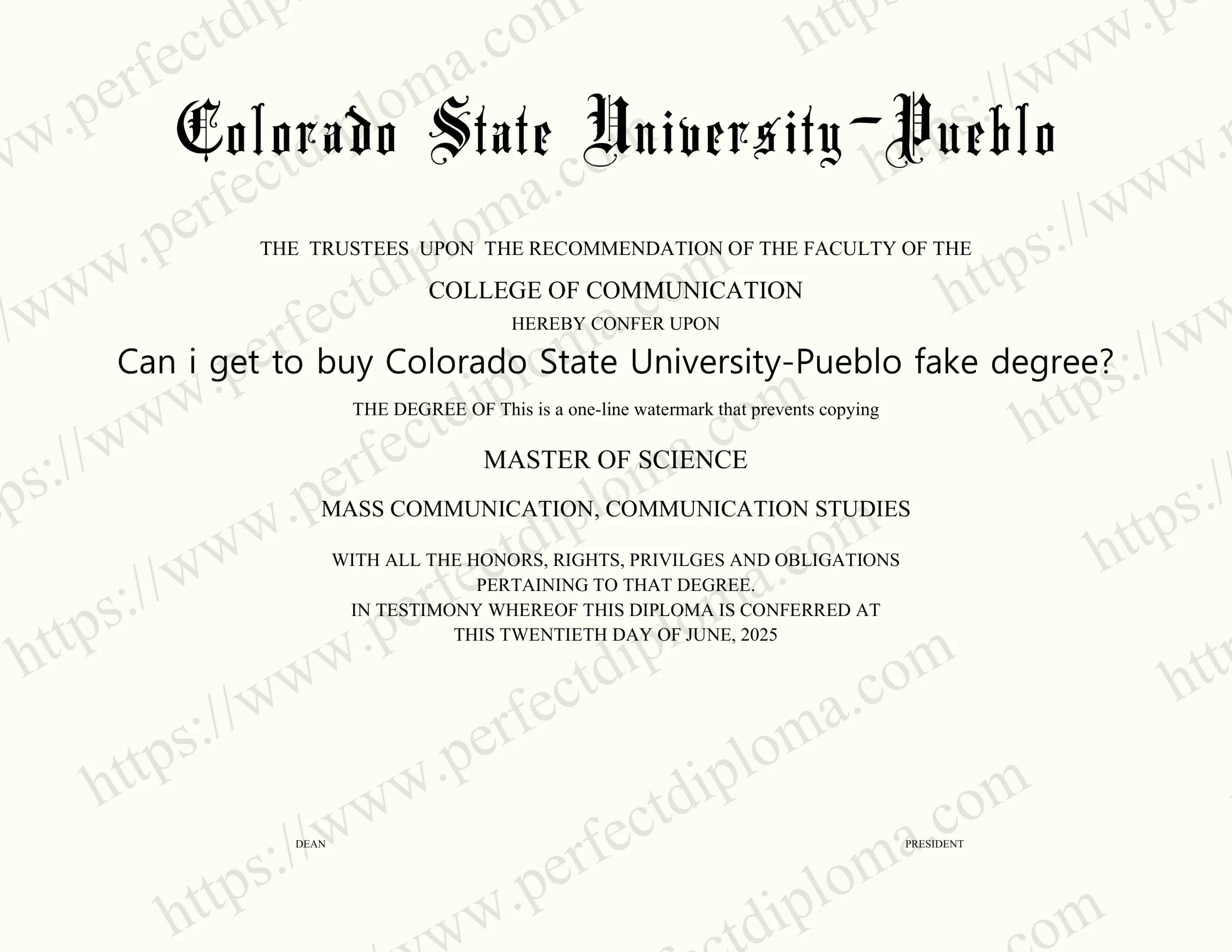Can i get to buy Colorado State University-Pueblo fake degree?