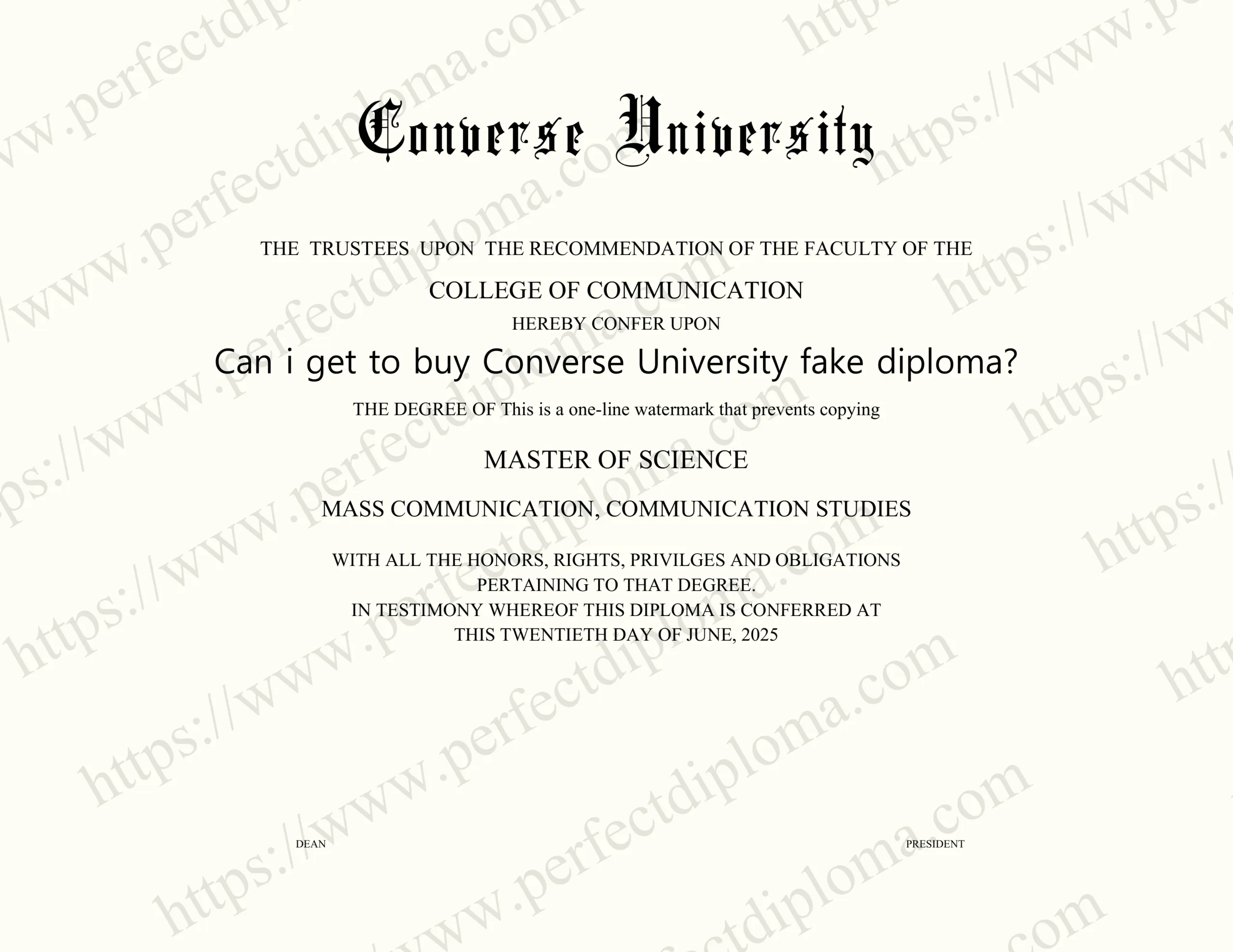 Can i get to buy Converse University fake diploma?