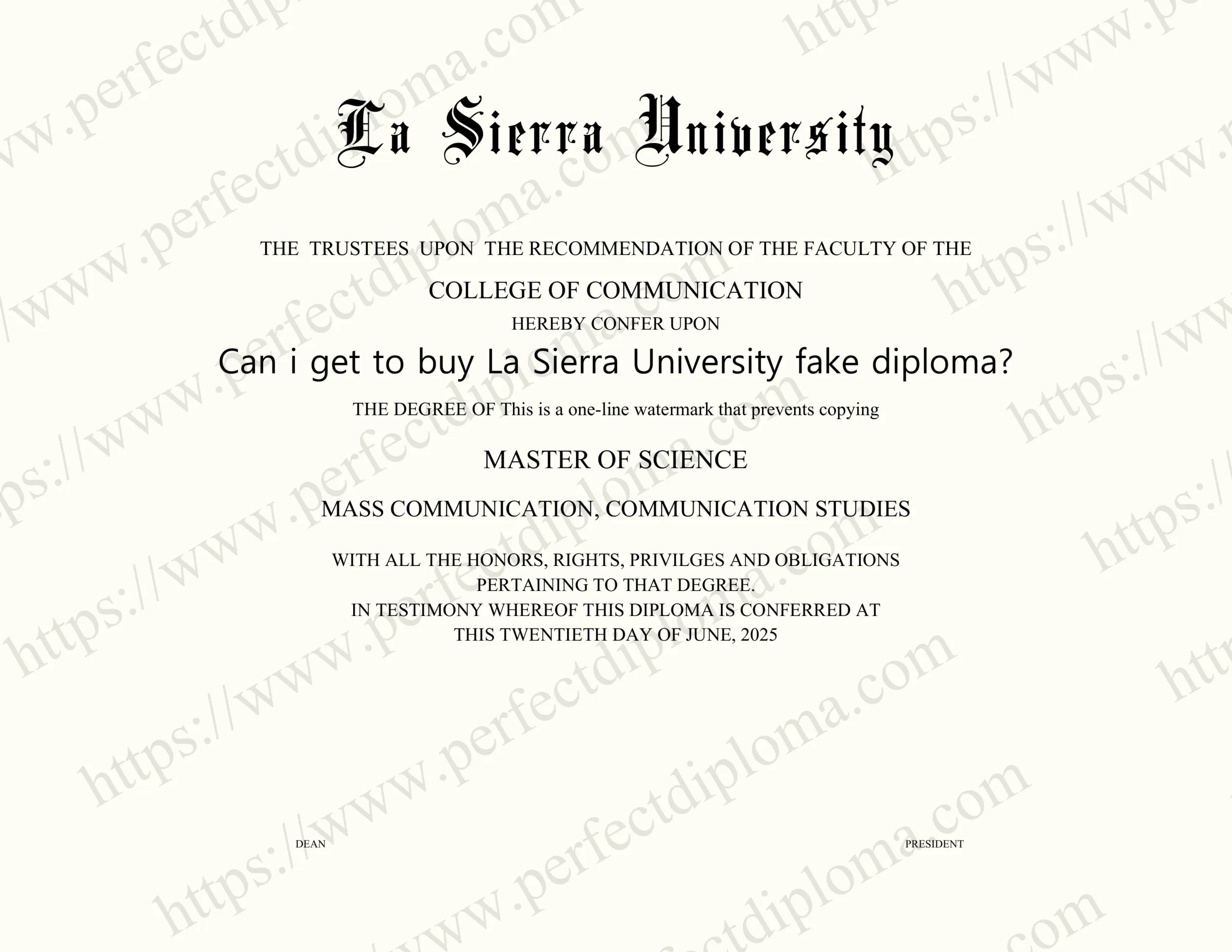 Can i get to buy La Sierra University fake diploma?