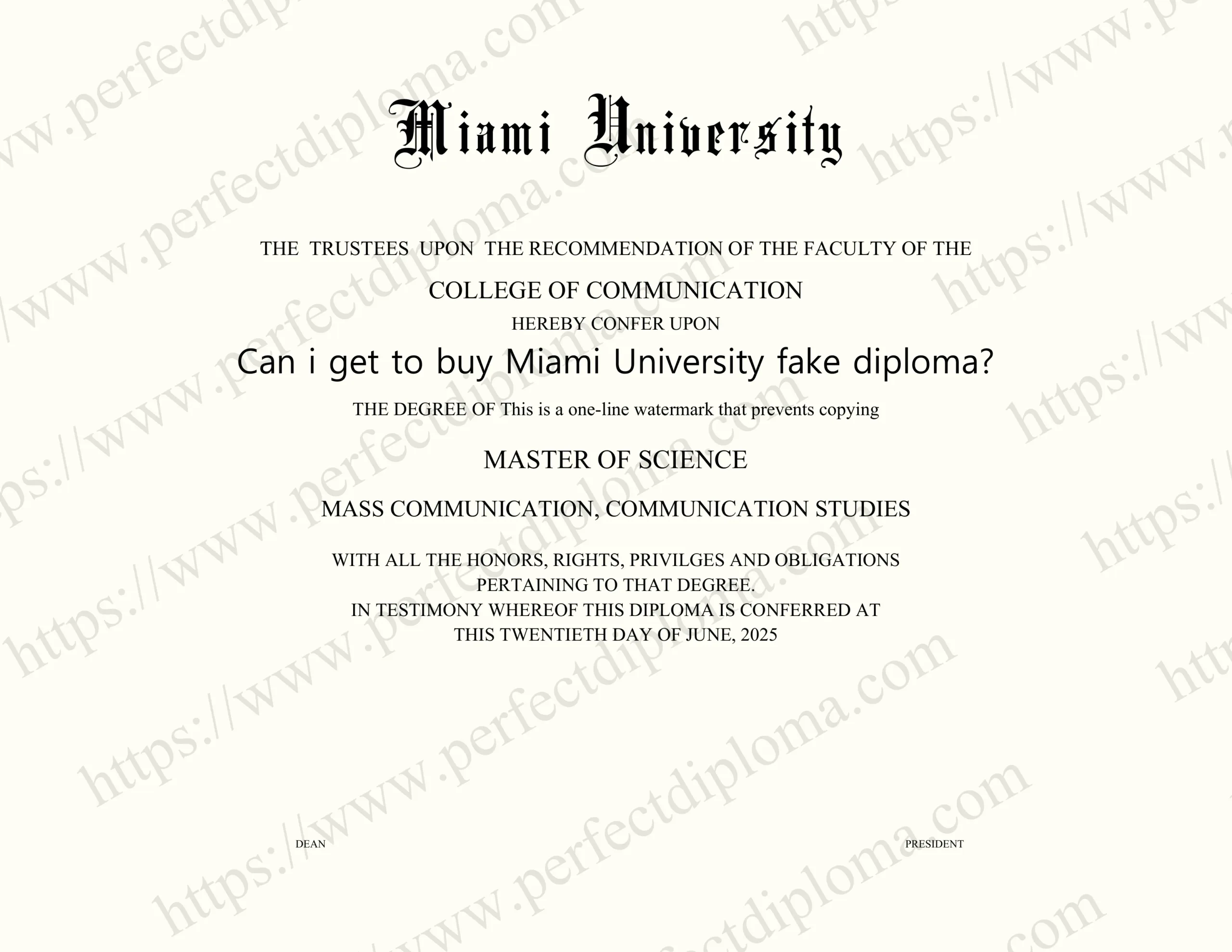 Can i get to buy Miami University fake diploma?