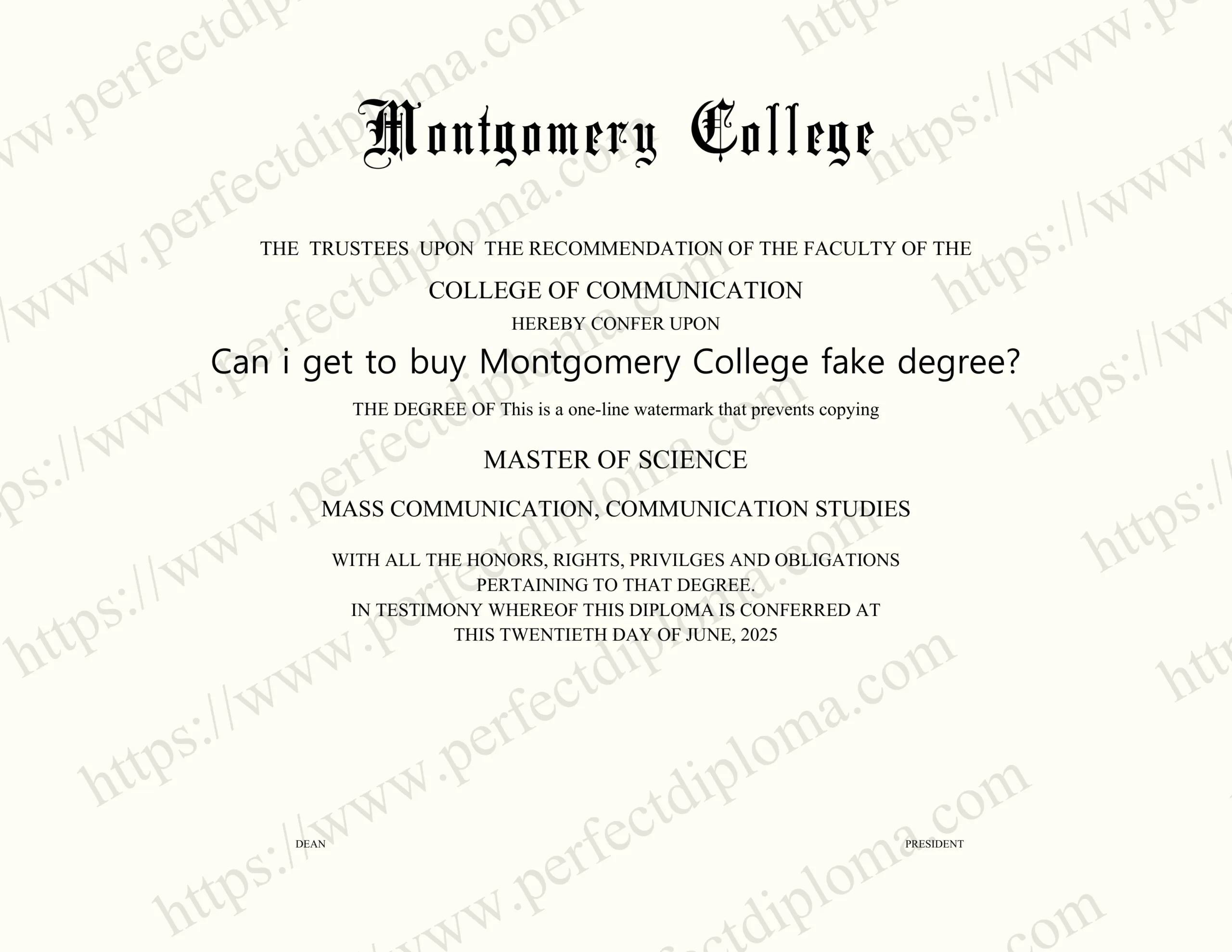 Can i get to buy Montgomery College fake degree?