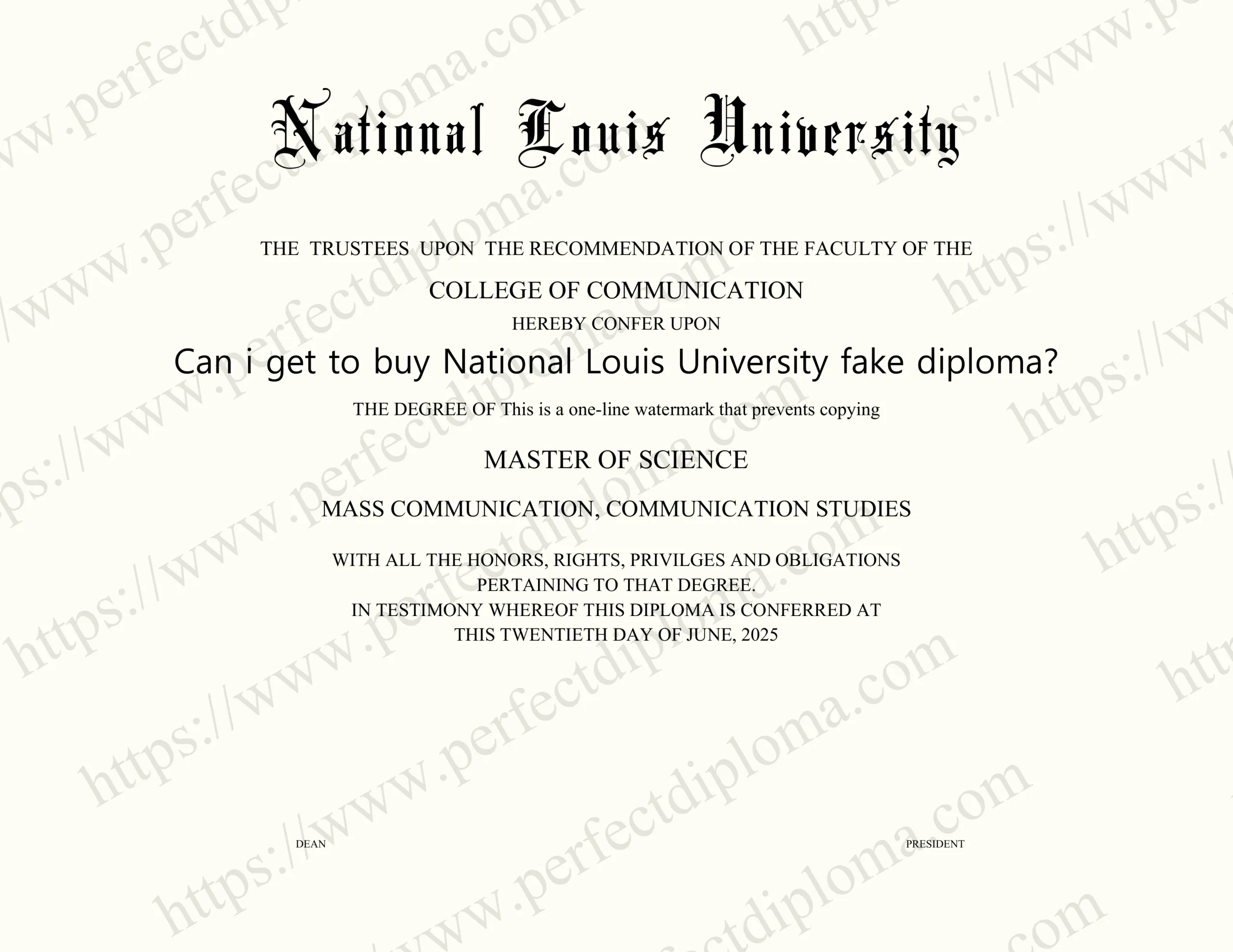 Can i get to buy National Louis University fake diploma?