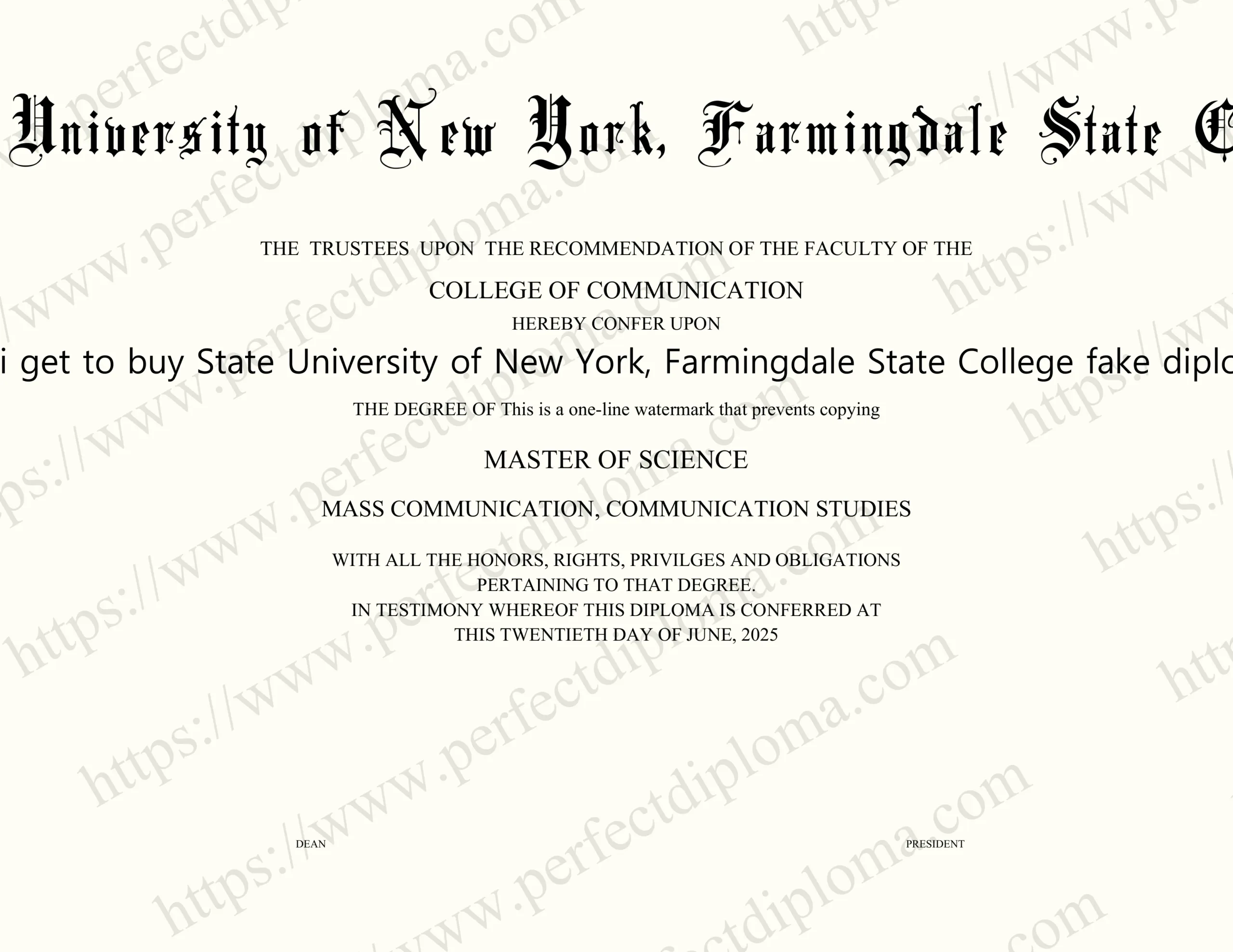 Can i get to buy State University of New York, Farmingdale State College fake diploma?