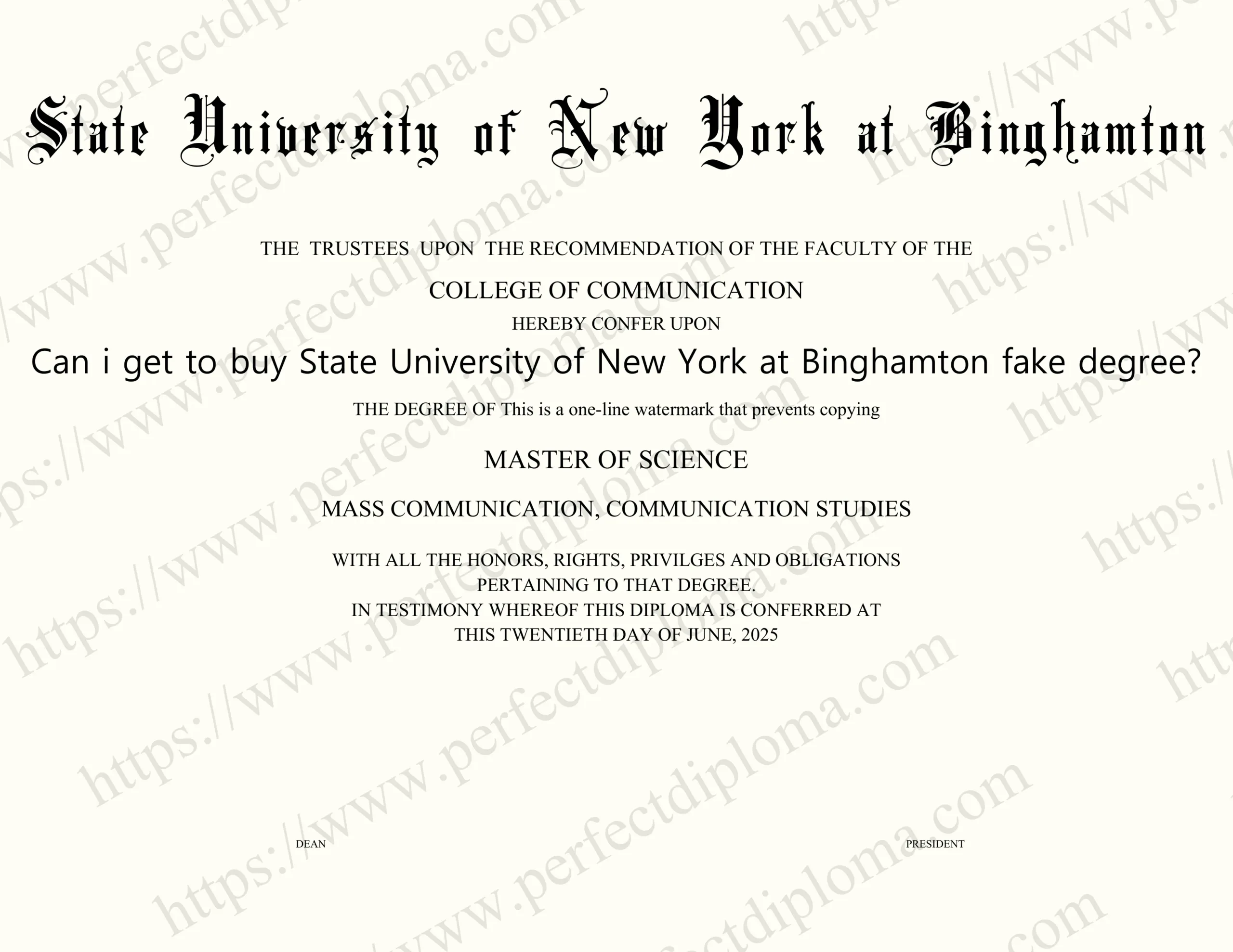 Can i get to buy State University of New York at Binghamton fake degree?