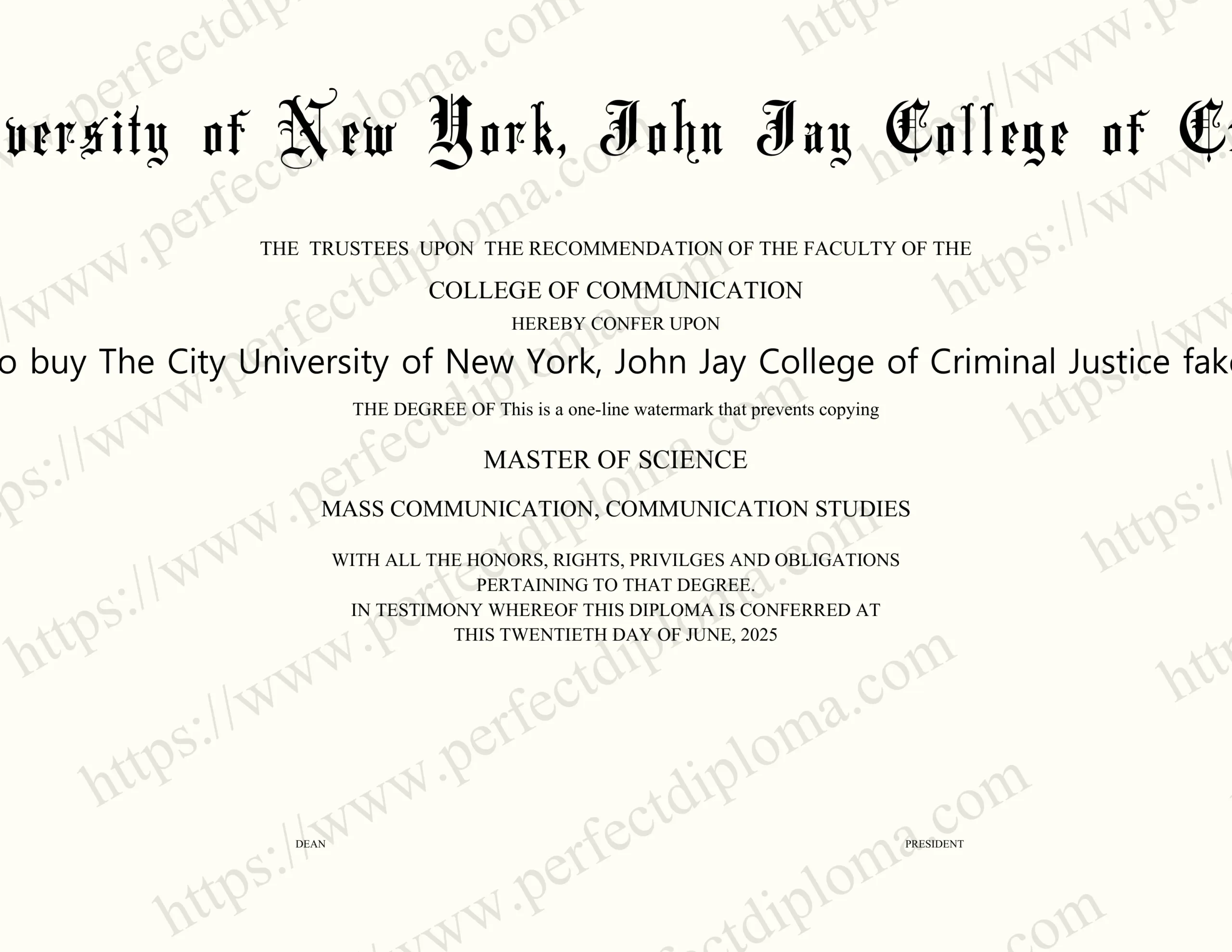 Can i get to buy The City University of New York, John Jay College of Criminal Justice fake diploma?