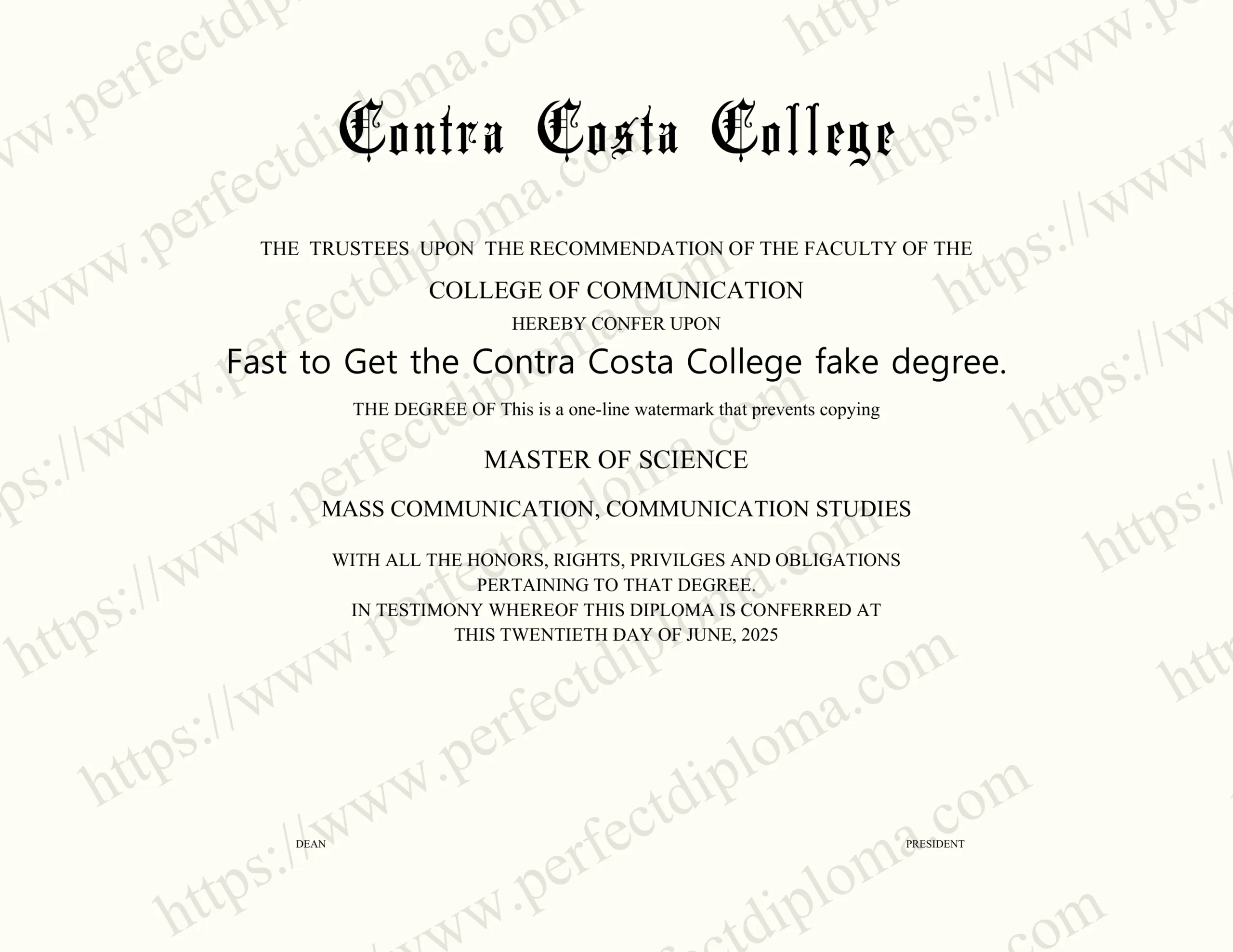Fast to Get the Contra Costa College fake degree.